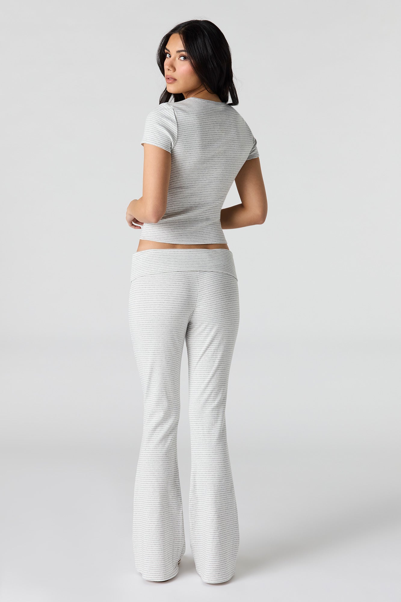 Foldover Waist Flare Pant