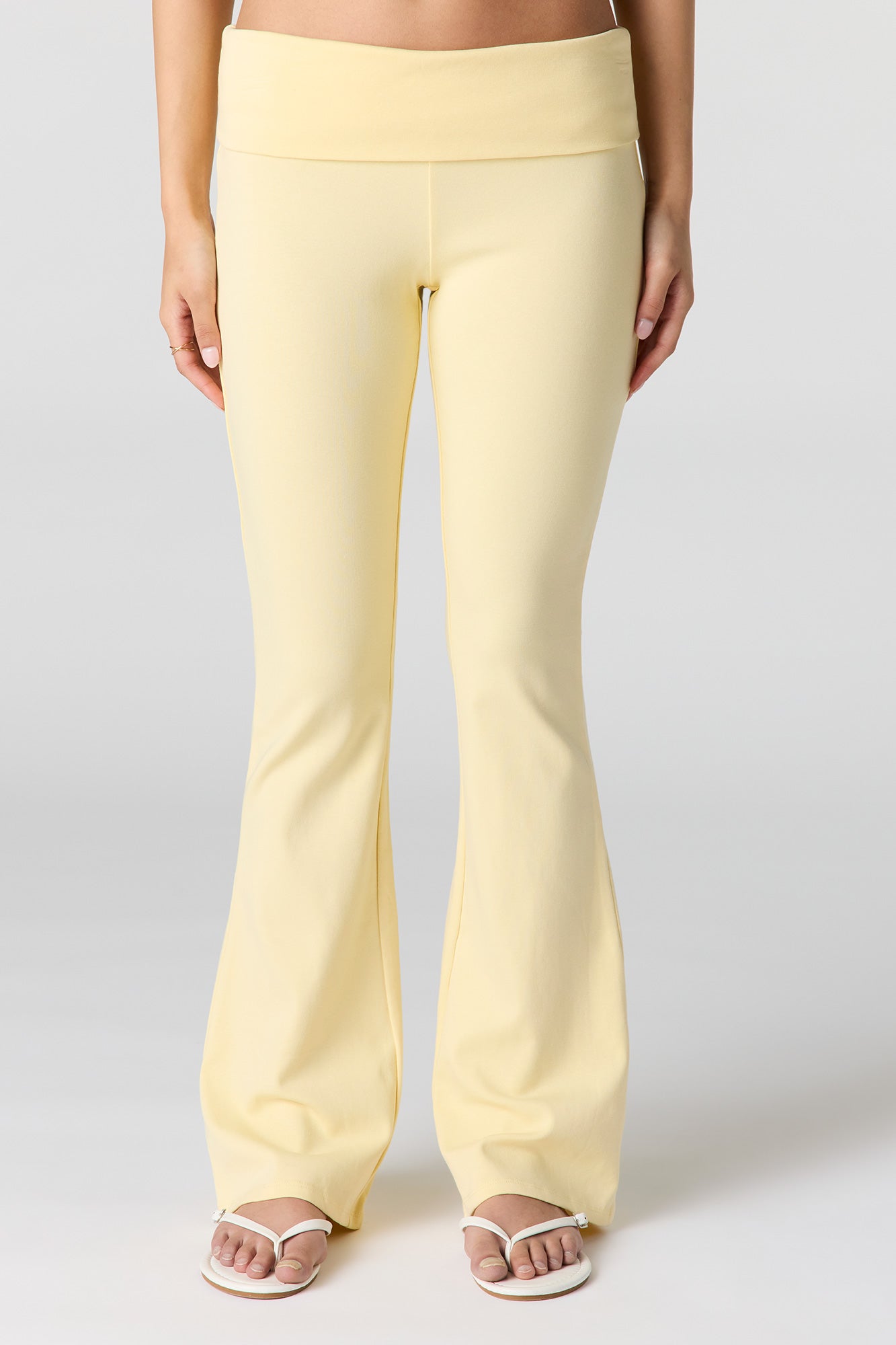 Foldover Waist Flare Pant
