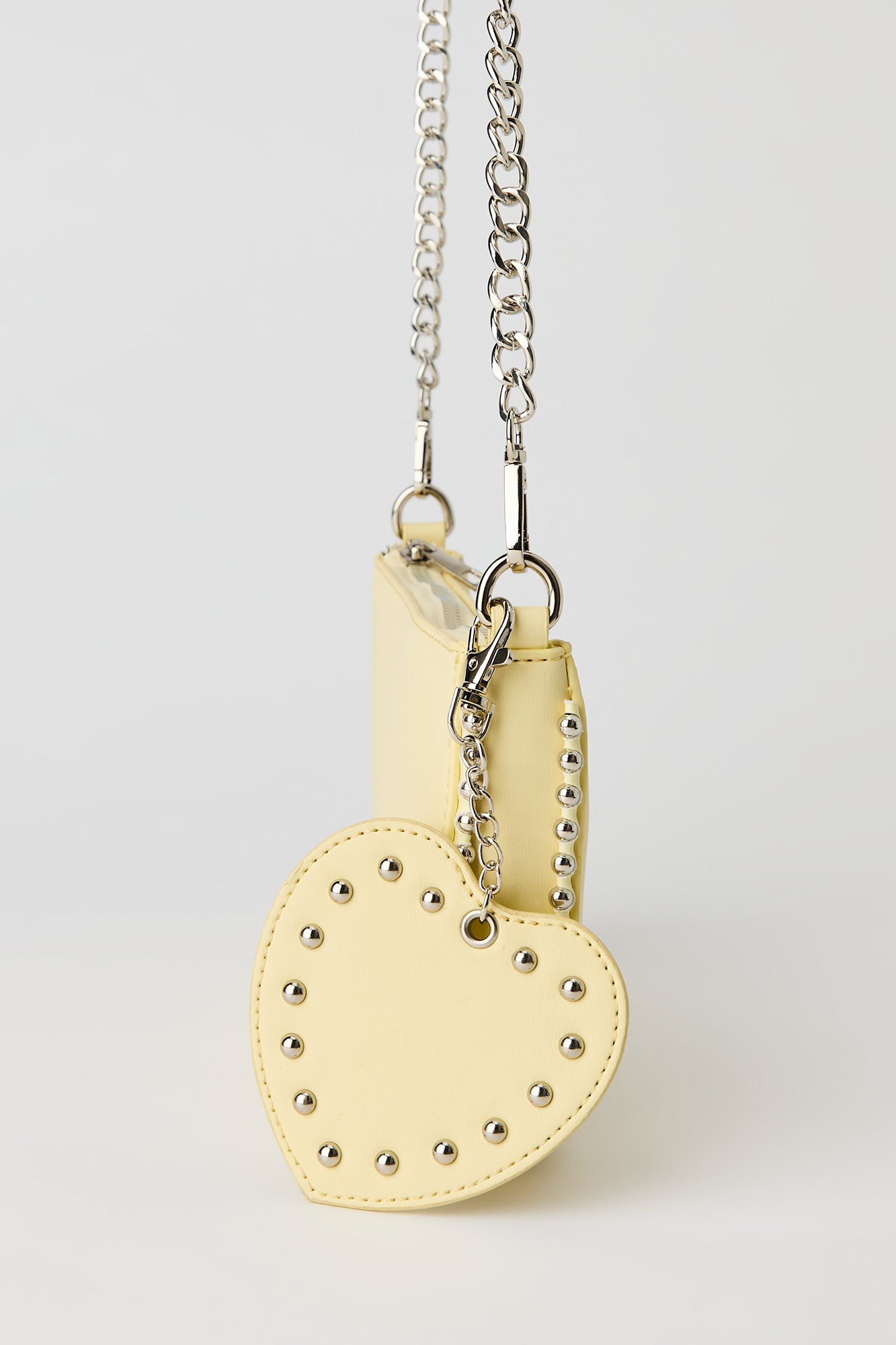 Studded Crossbody Bag with Heart Keychain