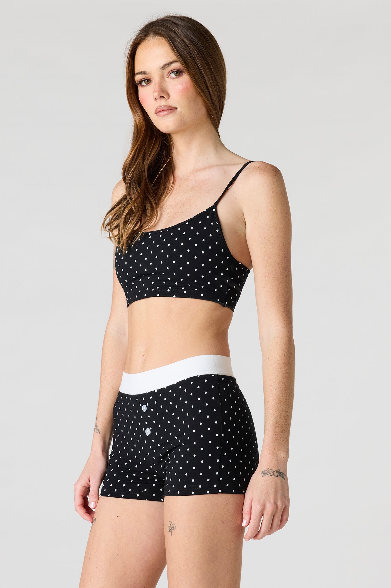 Printed Bralette & Boy Short Set