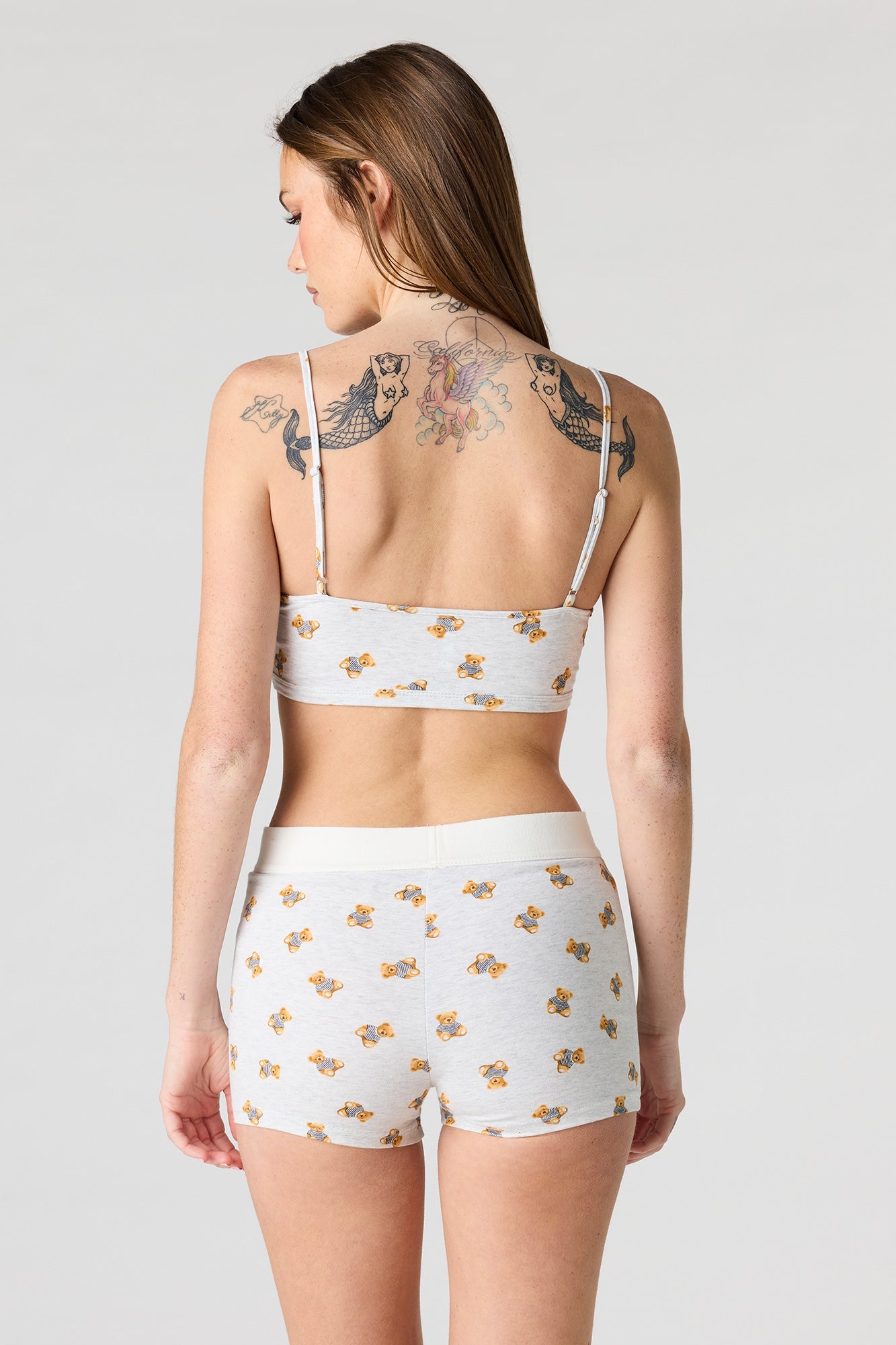 Printed Bralette & Boy Short Set