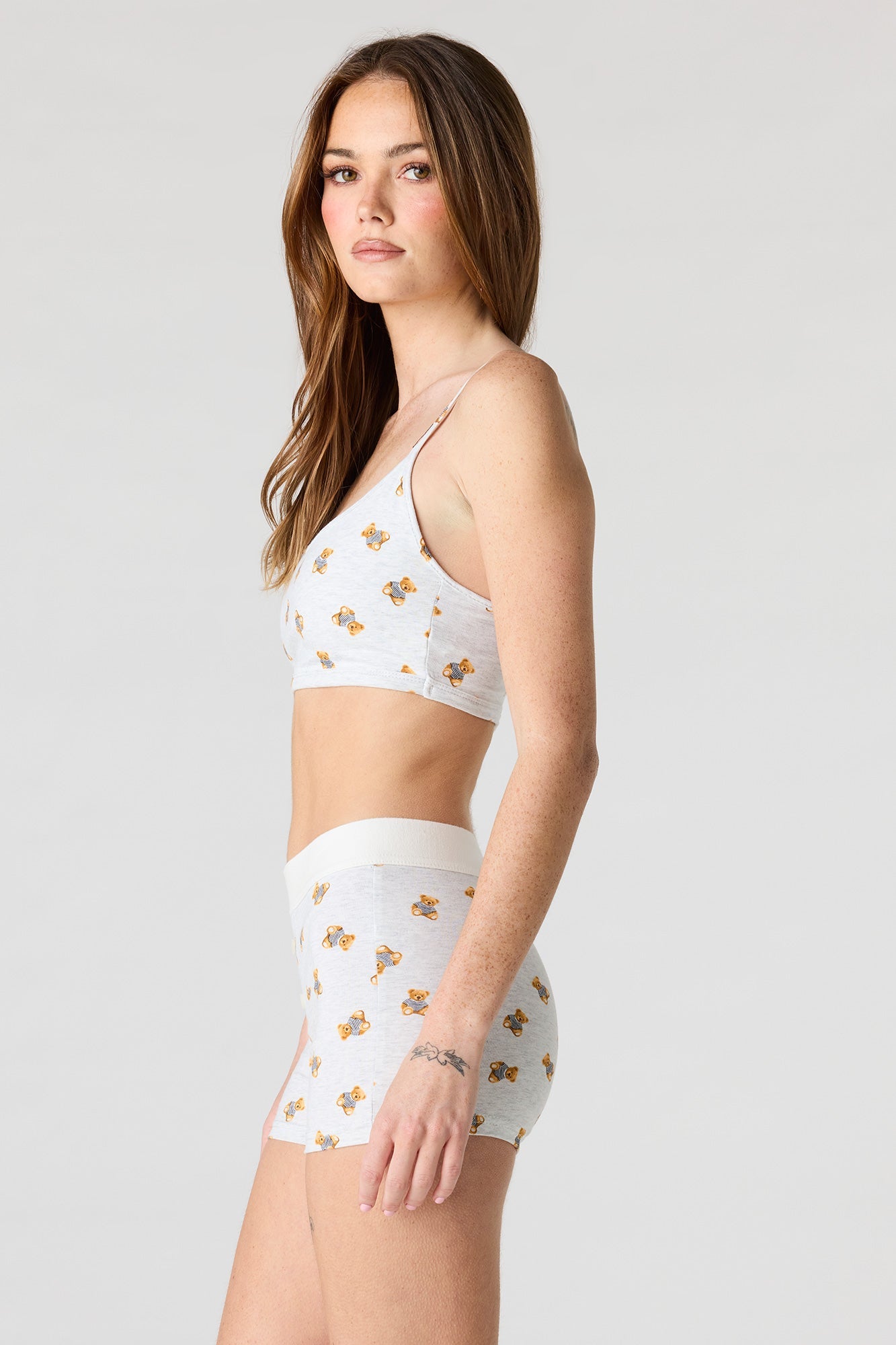 Printed Bralette & Boy Short Set