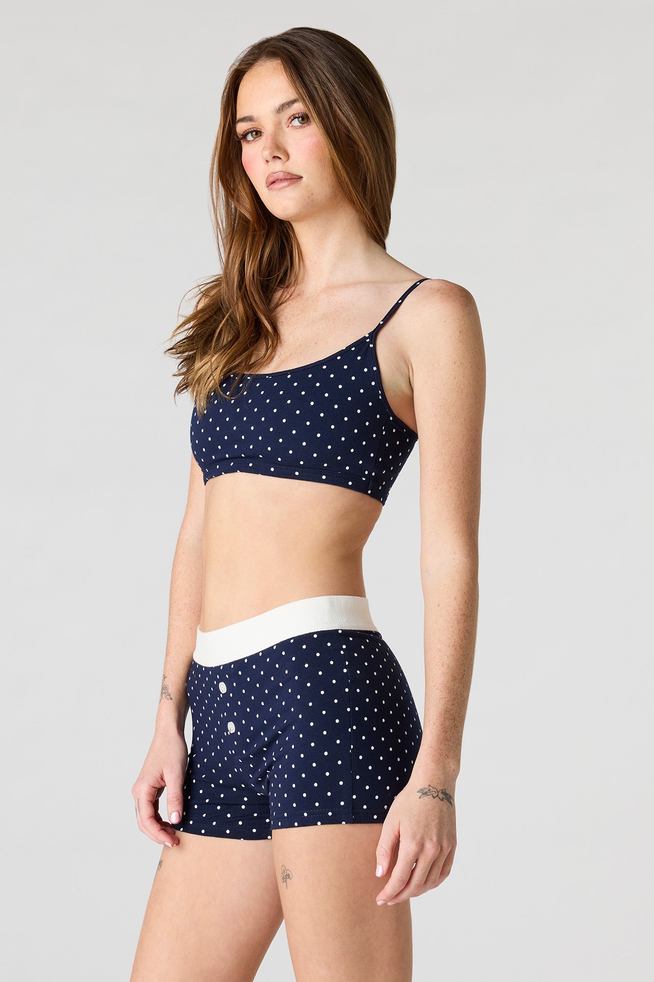 Printed Bralette & Boy Short Set
