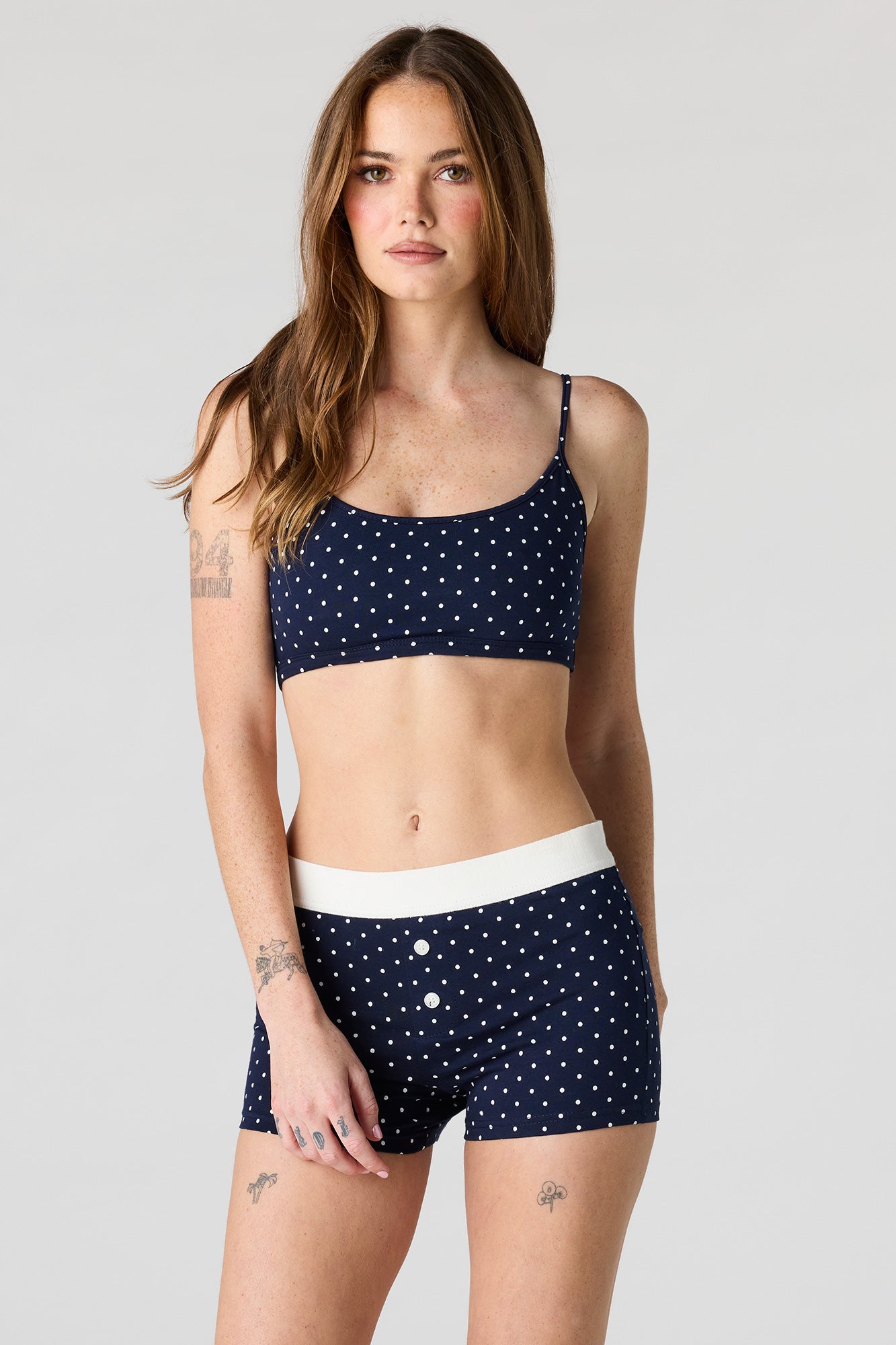 Printed Bralette & Boy Short Set