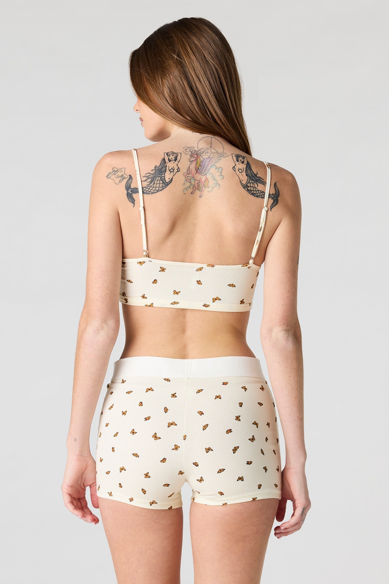 Printed Bralette & Boy Short Set