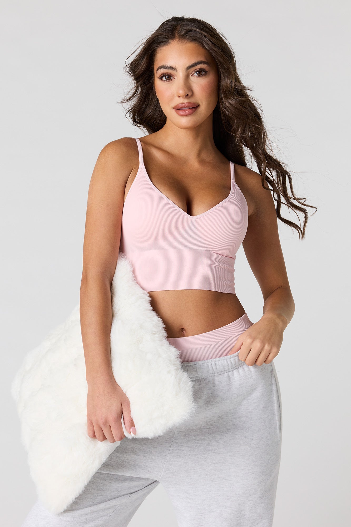 Seamless Ribbed Padded Bra