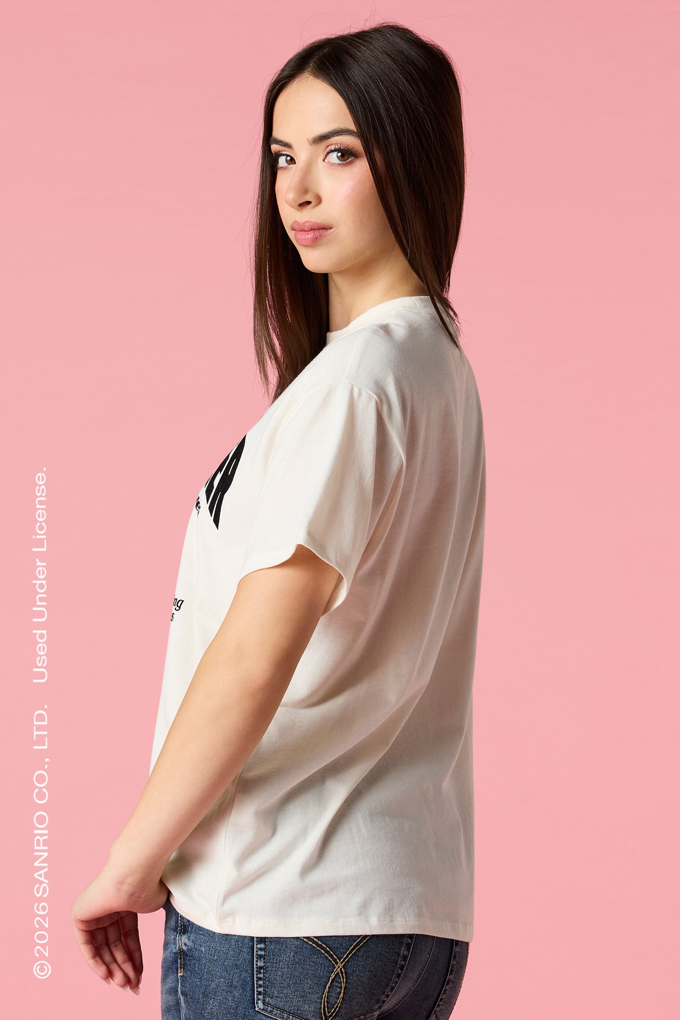 Kuromi™ & My Melody™ Flock Print Boyfriend T-Shirt