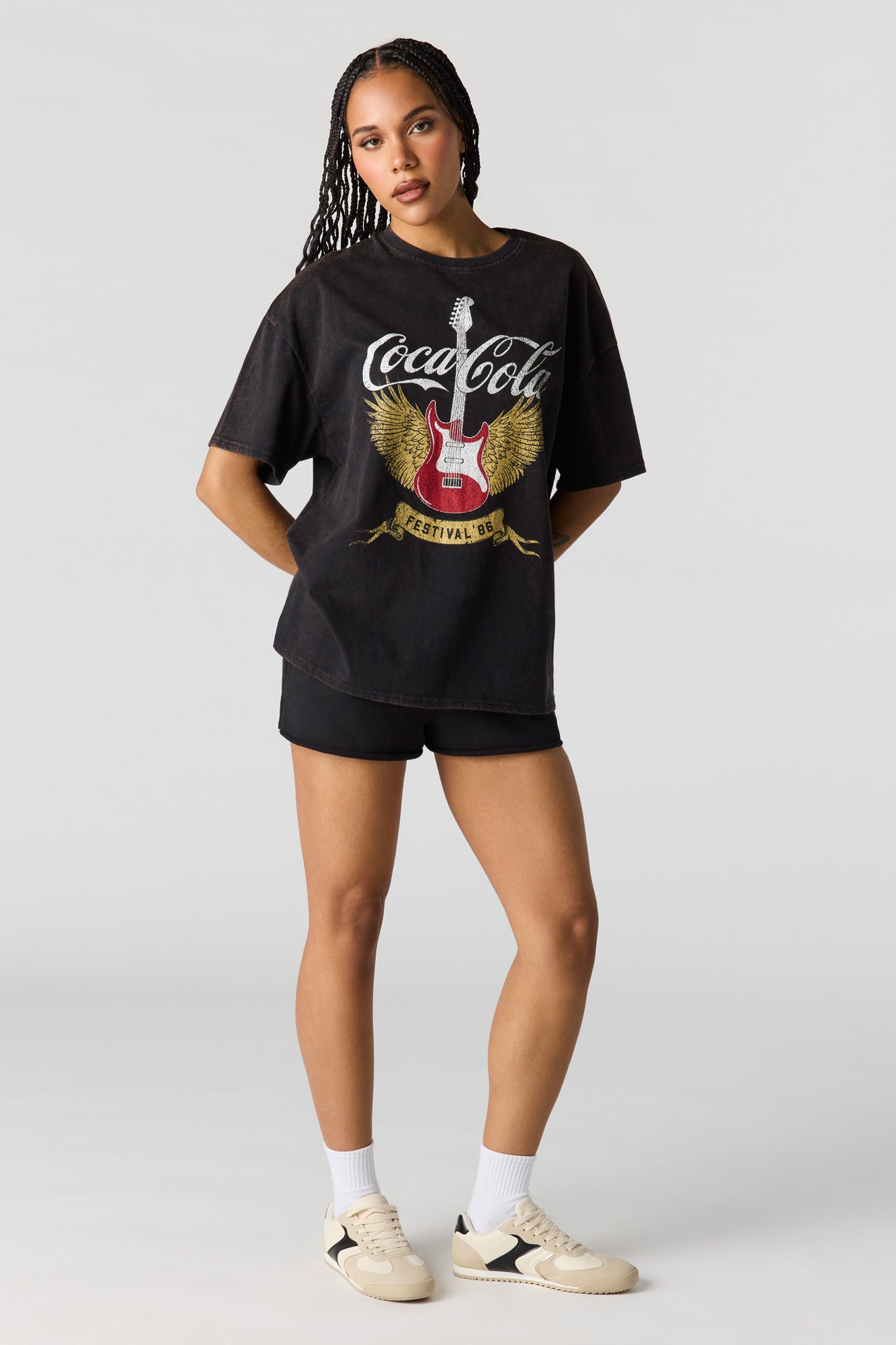 Coke Graphic Washed Oversized T-Shirt