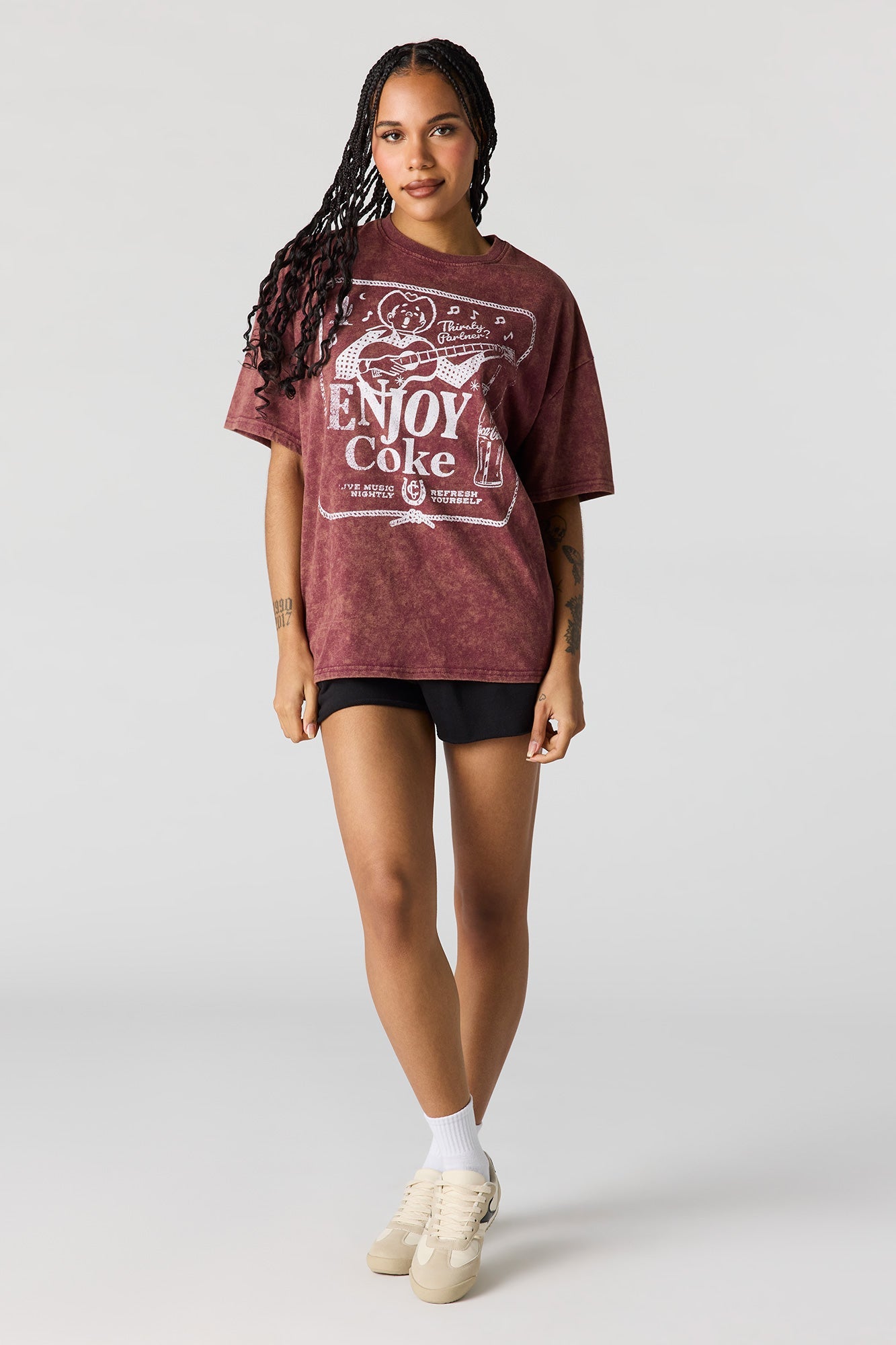 Coke Graphic Washed Oversized T-Shirt