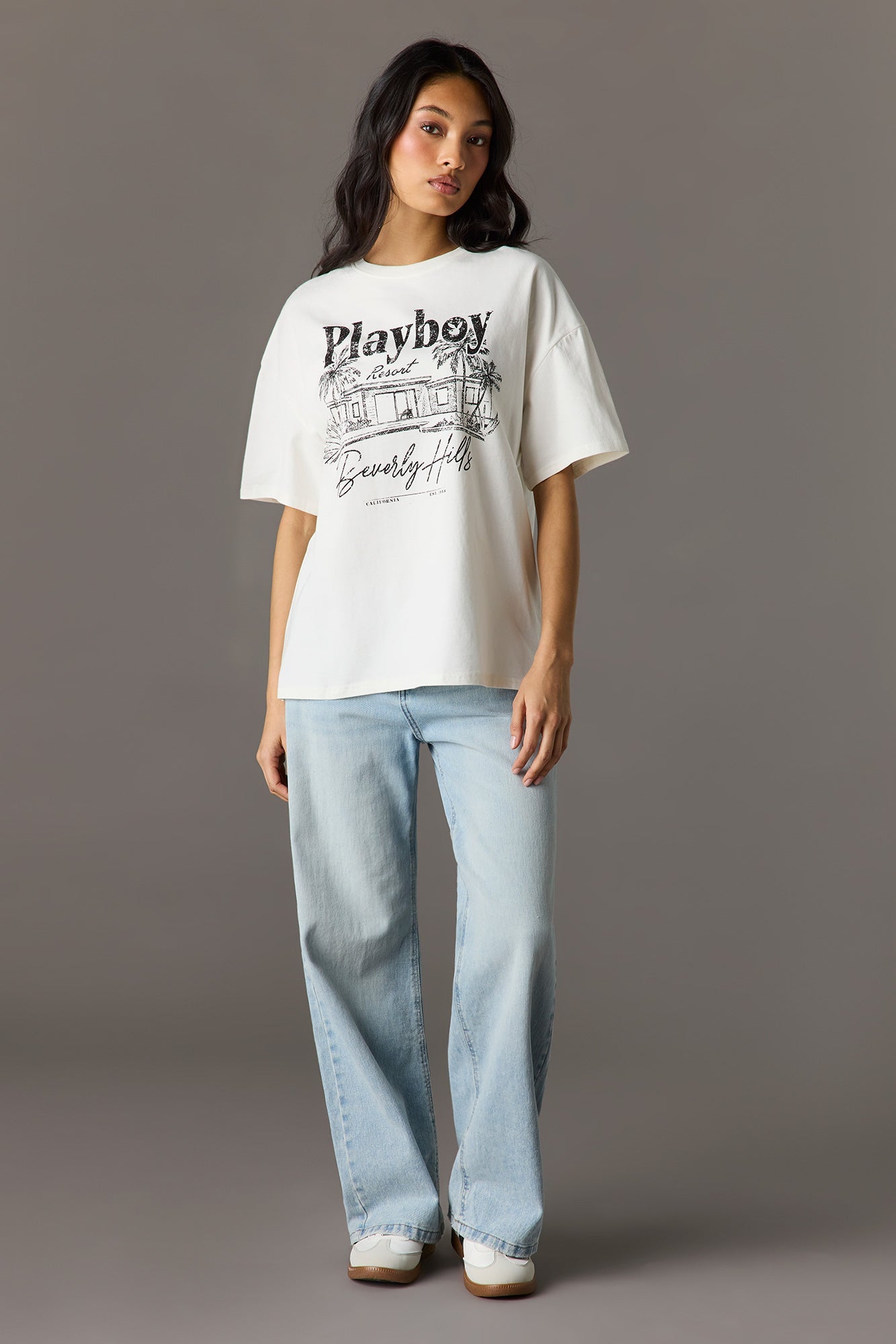 Luxe Heavy Cotton Playboy Oversized Graphic T-Shirt