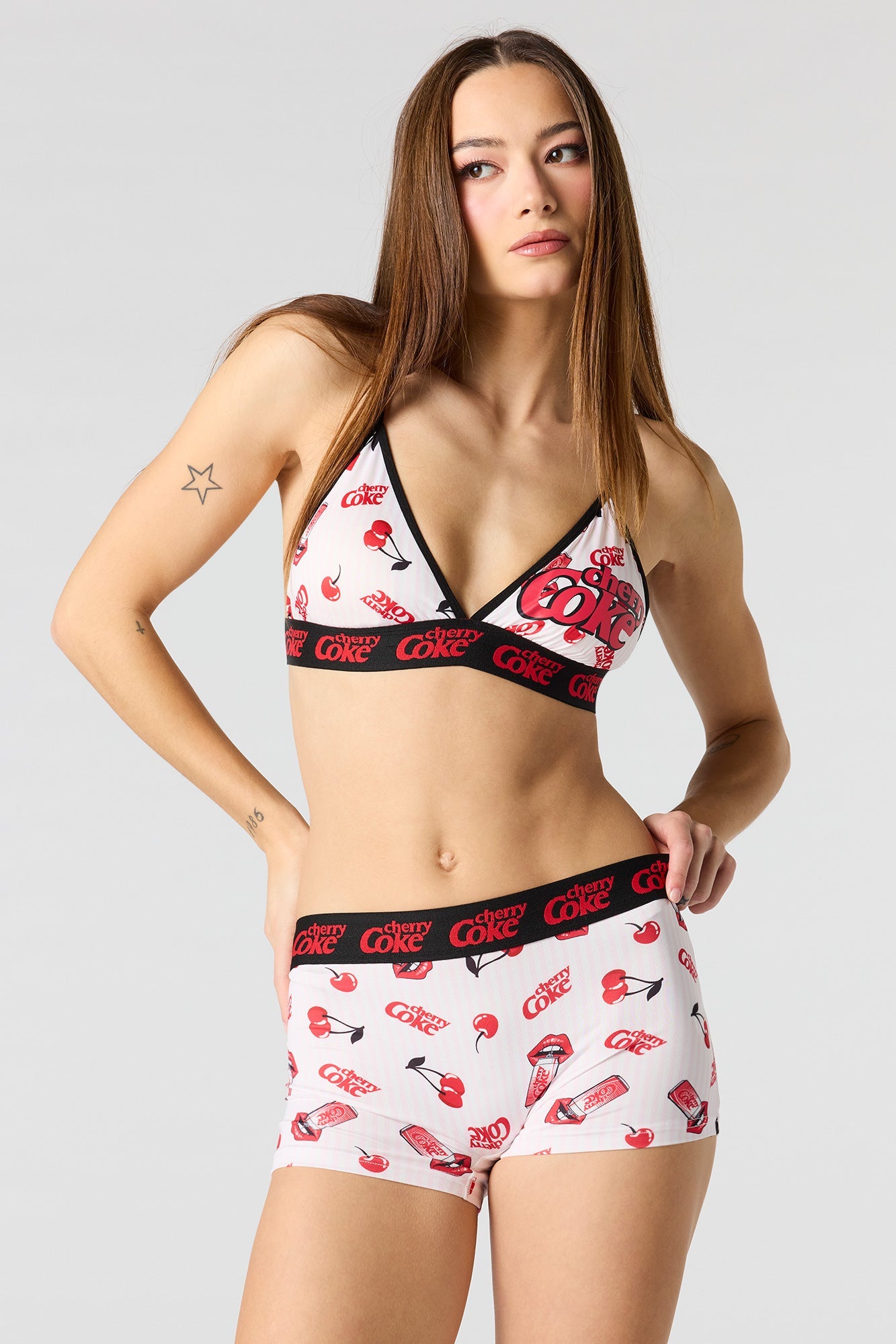 Diet Coke Triangle Bralette & Boy Short 2 Piece Set