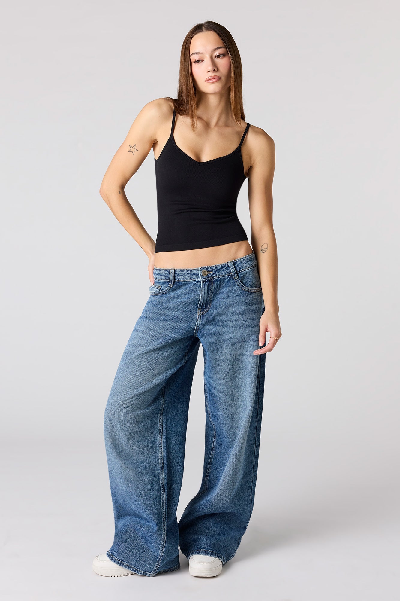 Braless Seamless Ribbed V-Neck Tank