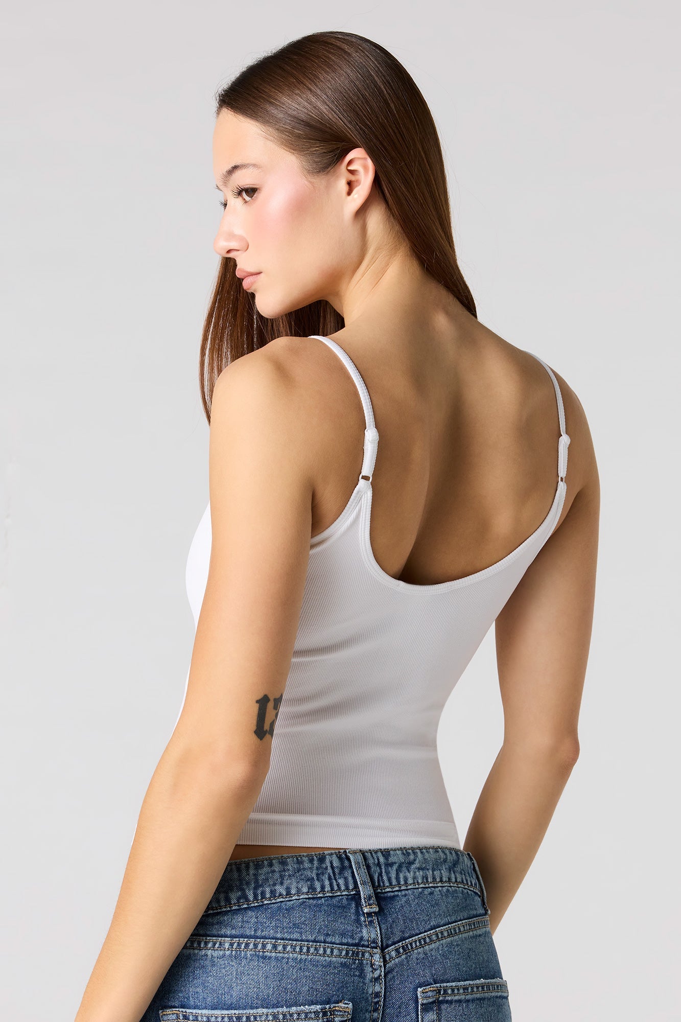 Braless Seamless Ribbed V-Neck Tank