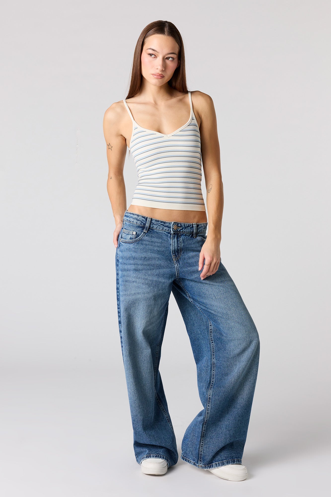 Braless Seamless Ribbed V-Neck Tank