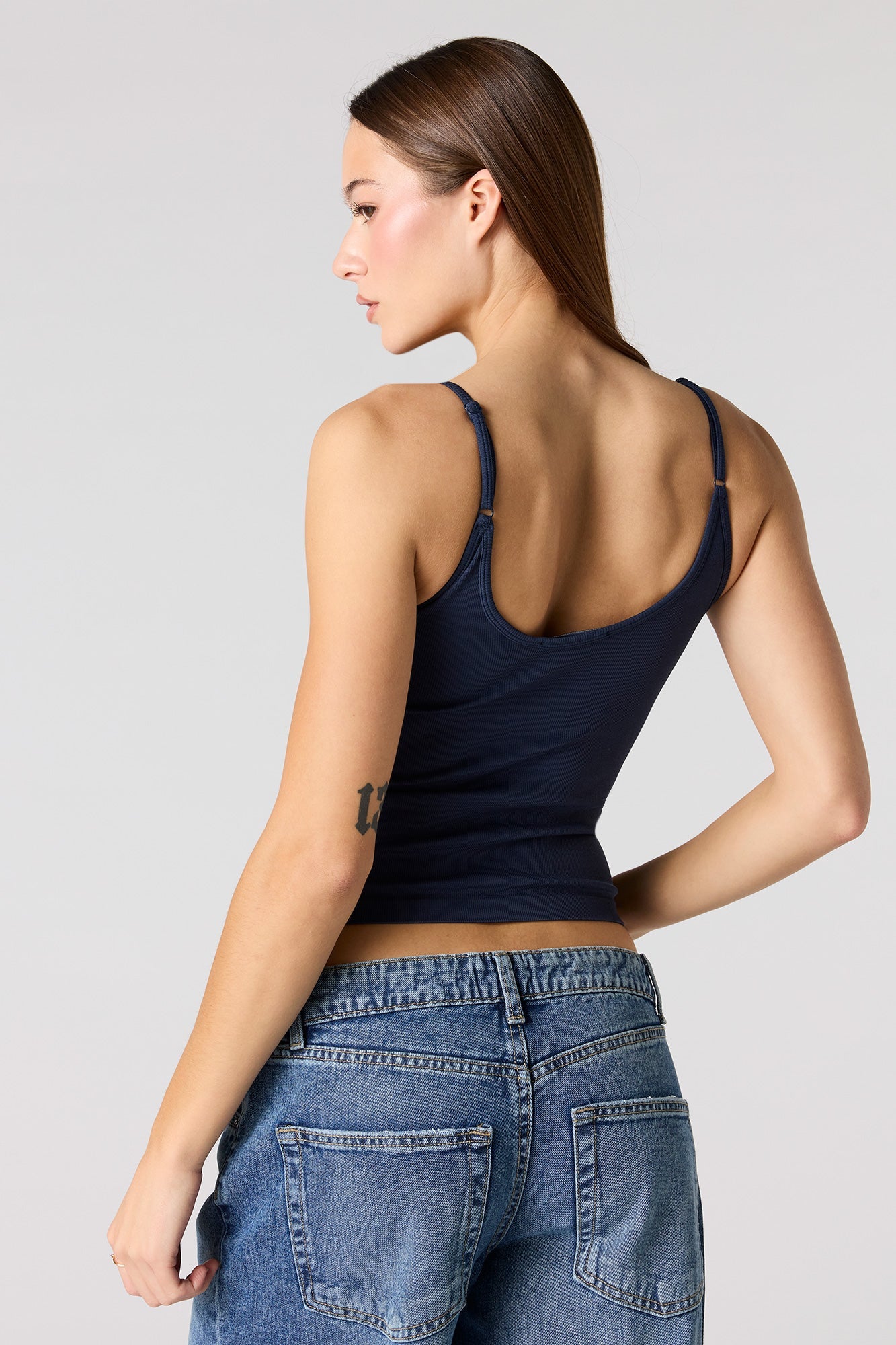 Braless Seamless Ribbed V-Neck Tank