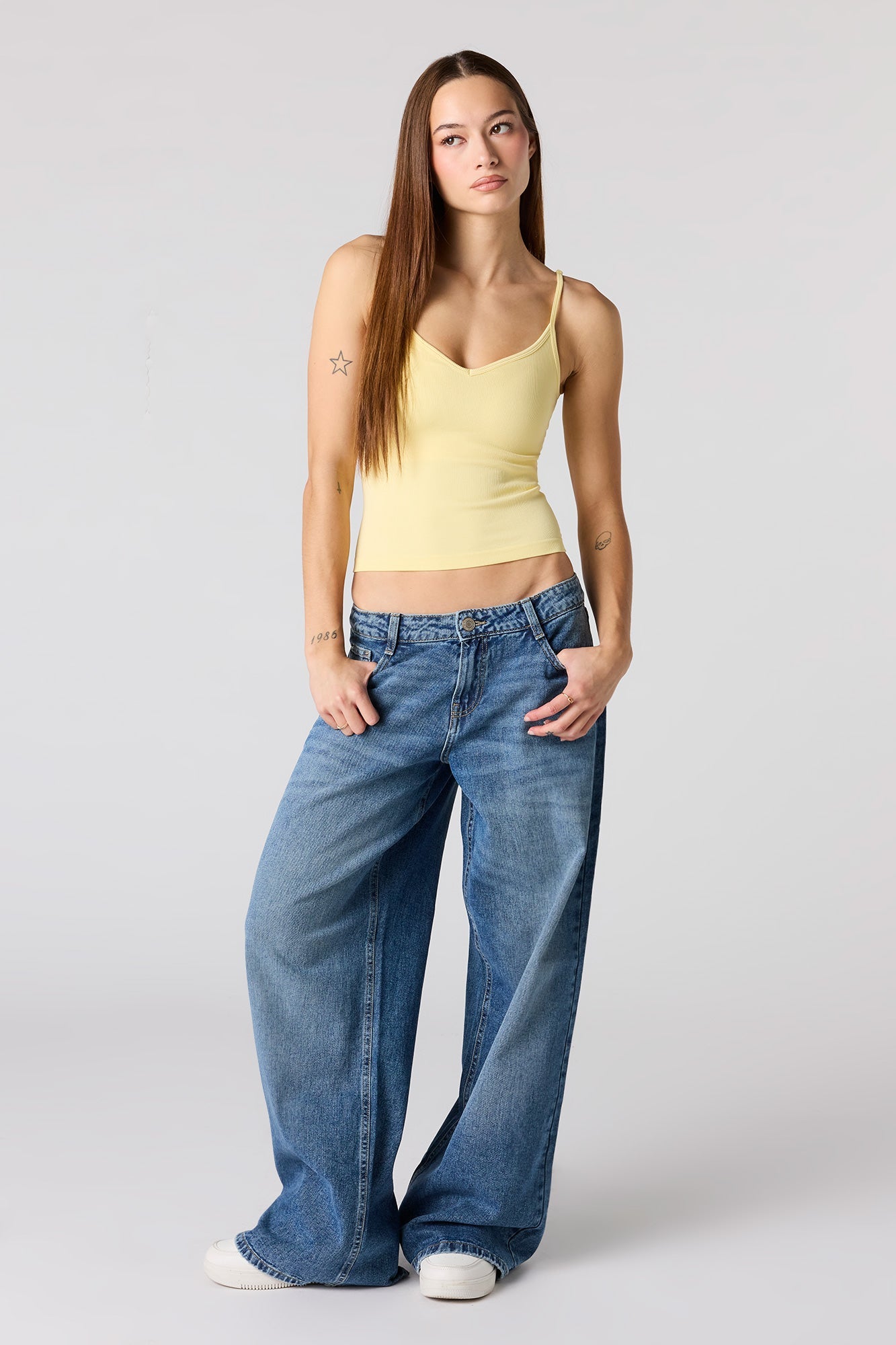 Braless Seamless Ribbed V-Neck Tank