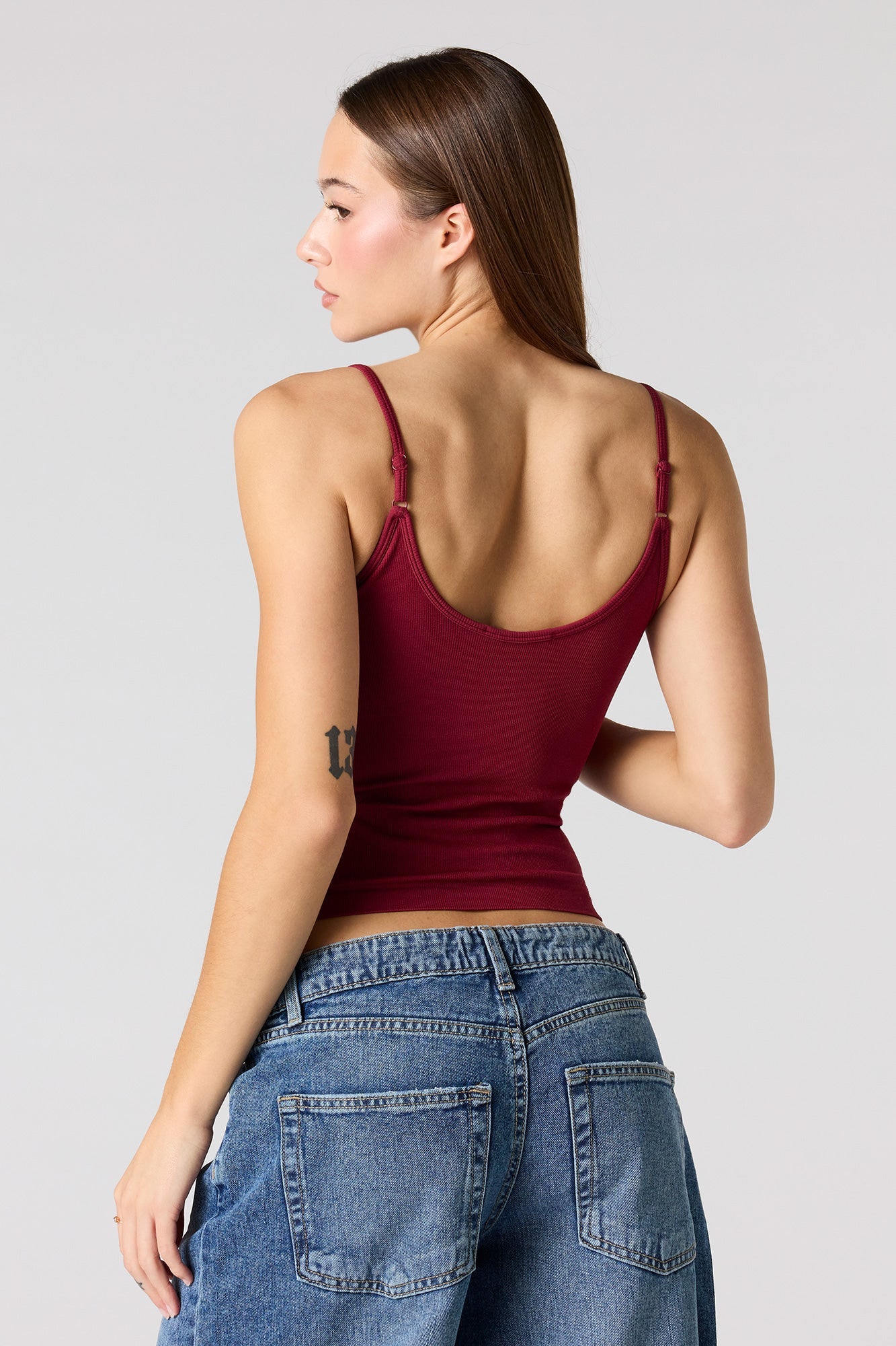 Braless Seamless Ribbed V-Neck Tank
