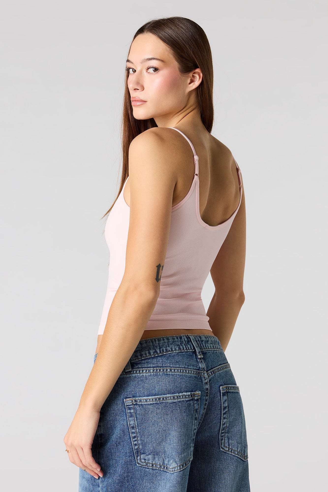 Braless Seamless Ribbed V-Neck Tank