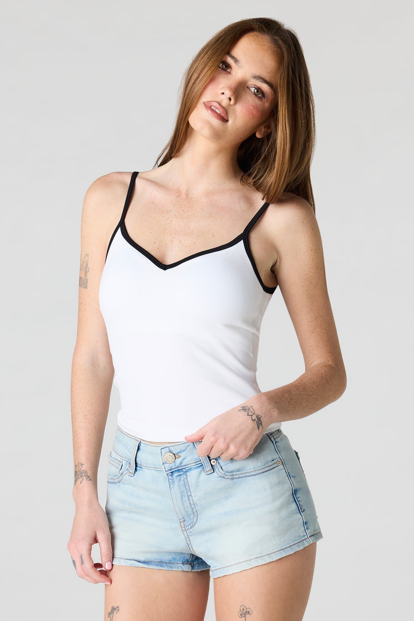 Braless Seamless Ribbed V-Neck Cami