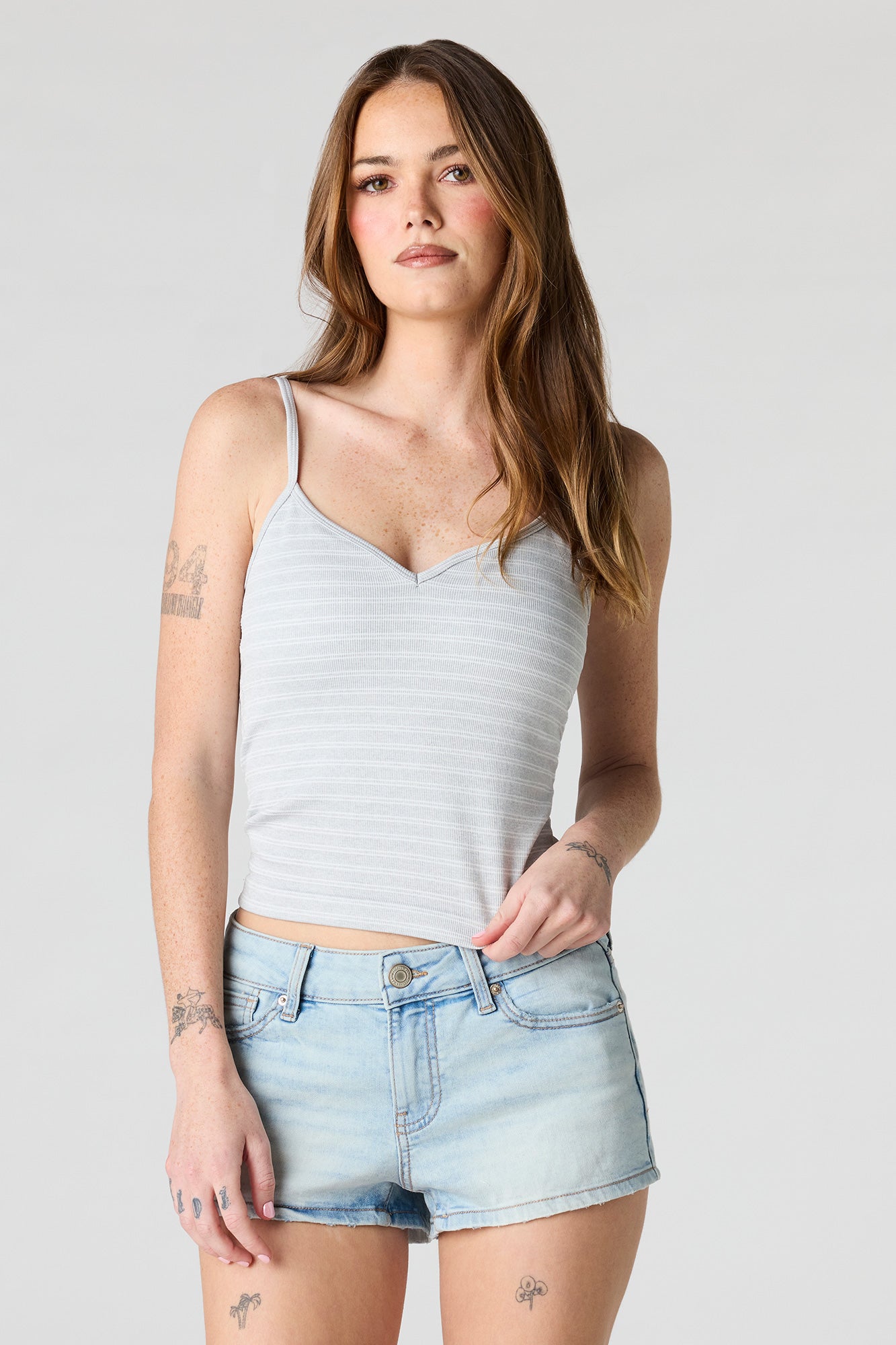 Braless Seamless Ribbed V-Neck Cami