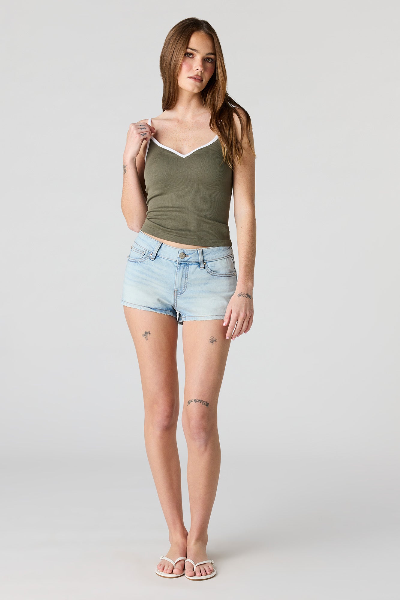 Braless Seamless Ribbed V-Neck Cami