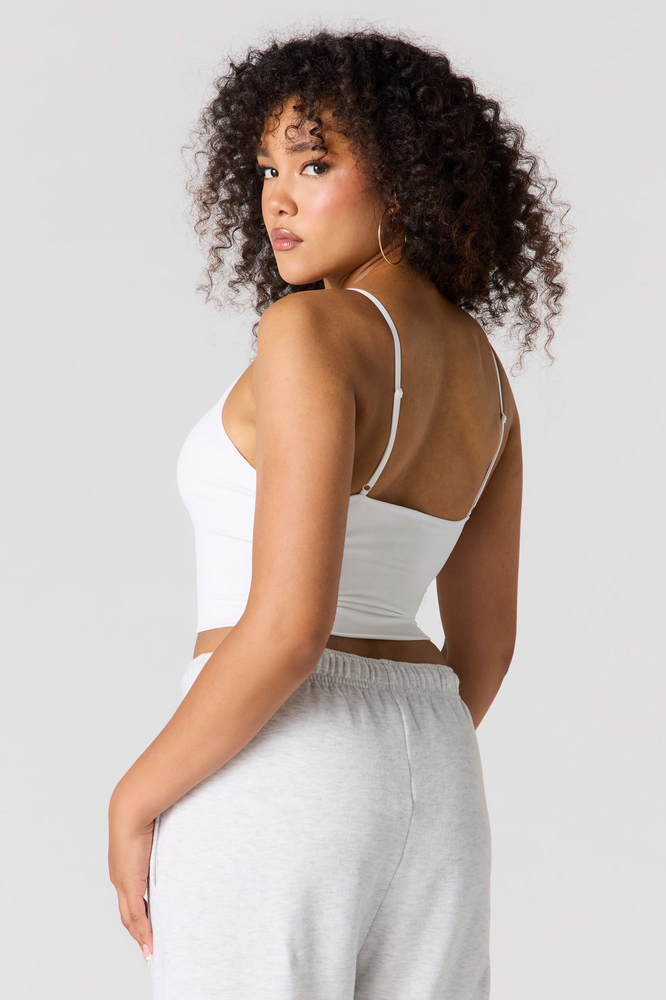 Seamless Ribbed V-Neck Braless Tank