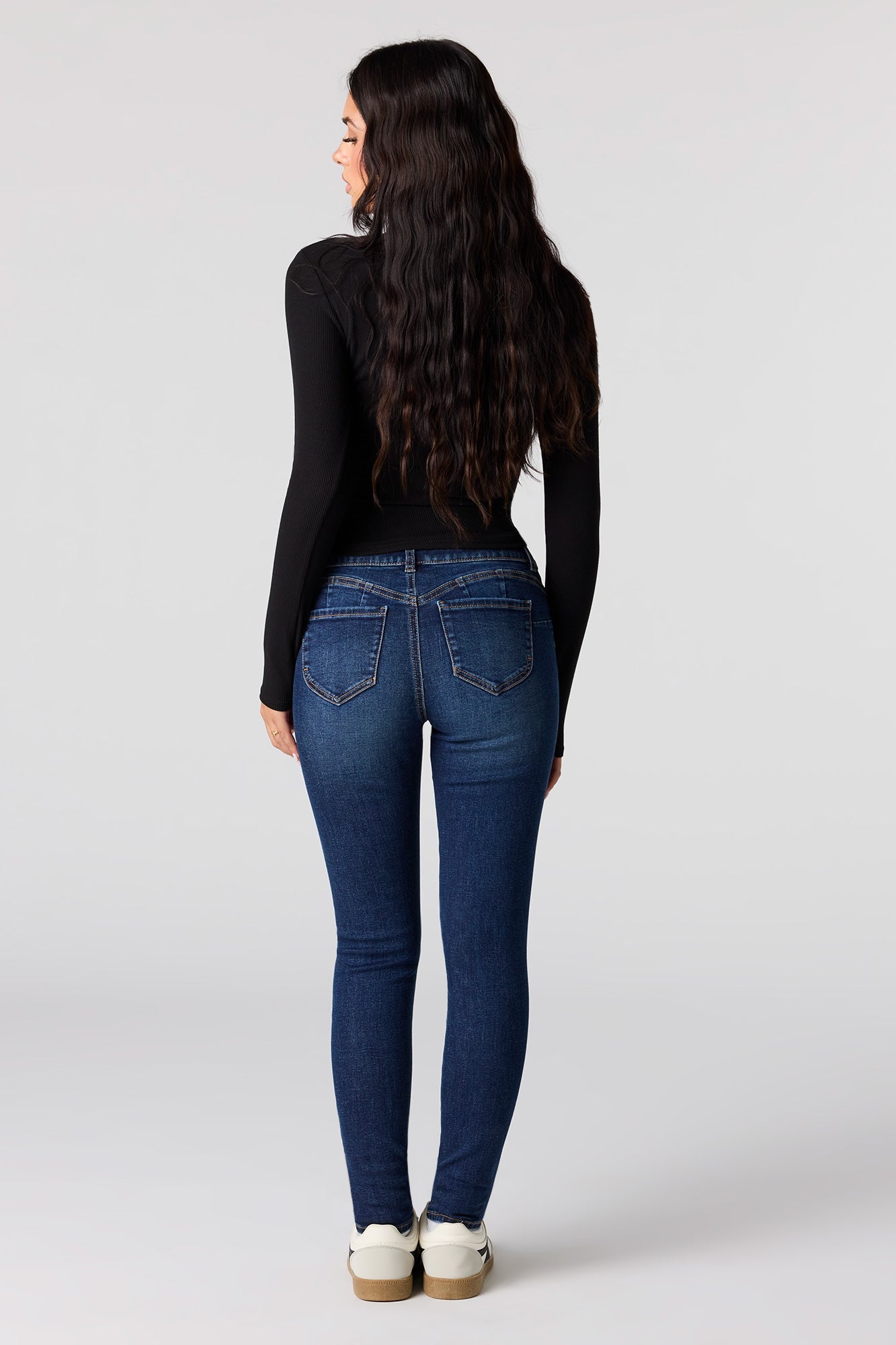 High Rise Push Up Skinny Dark Jean