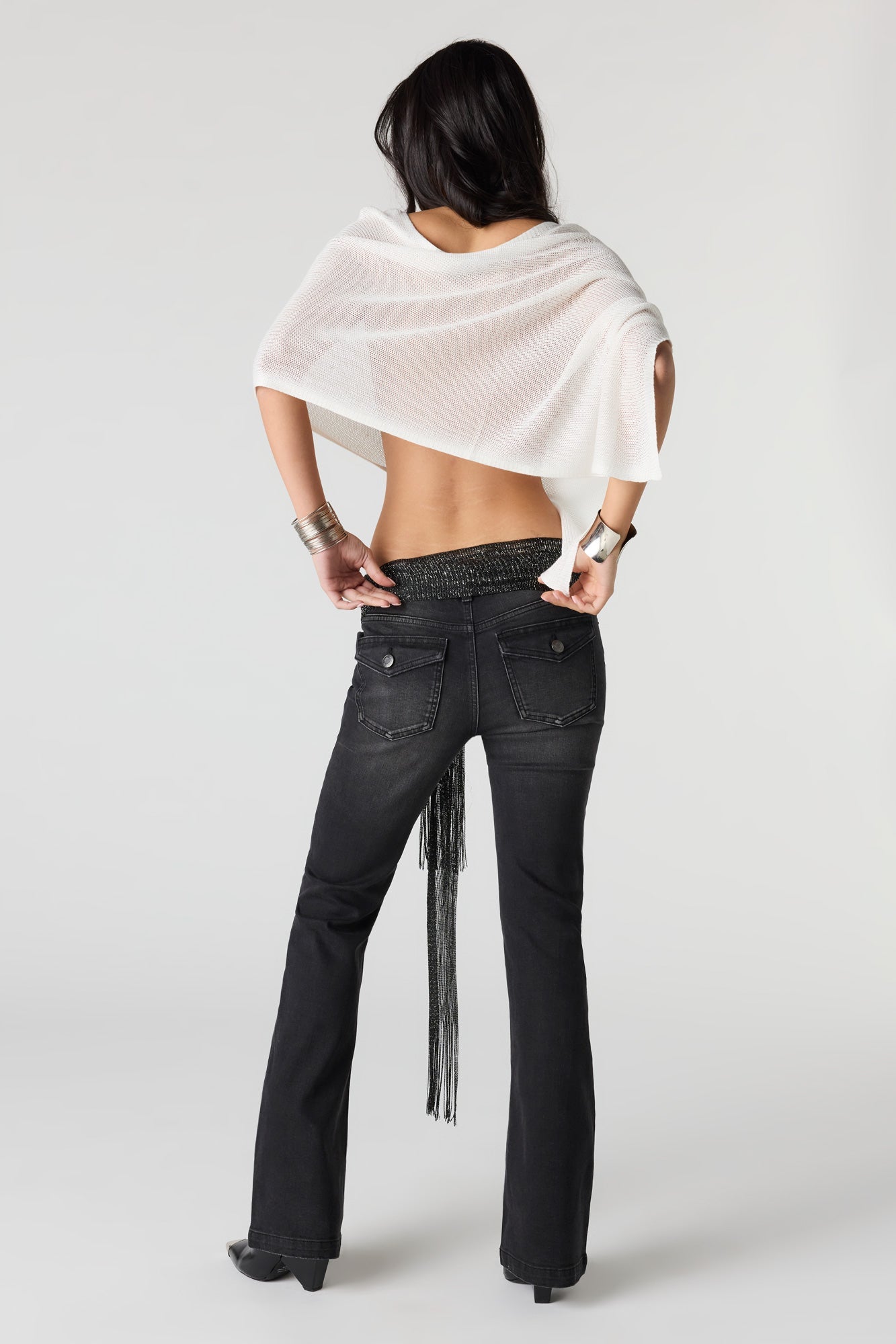 Low Rise Flap Pocket Flare Jean