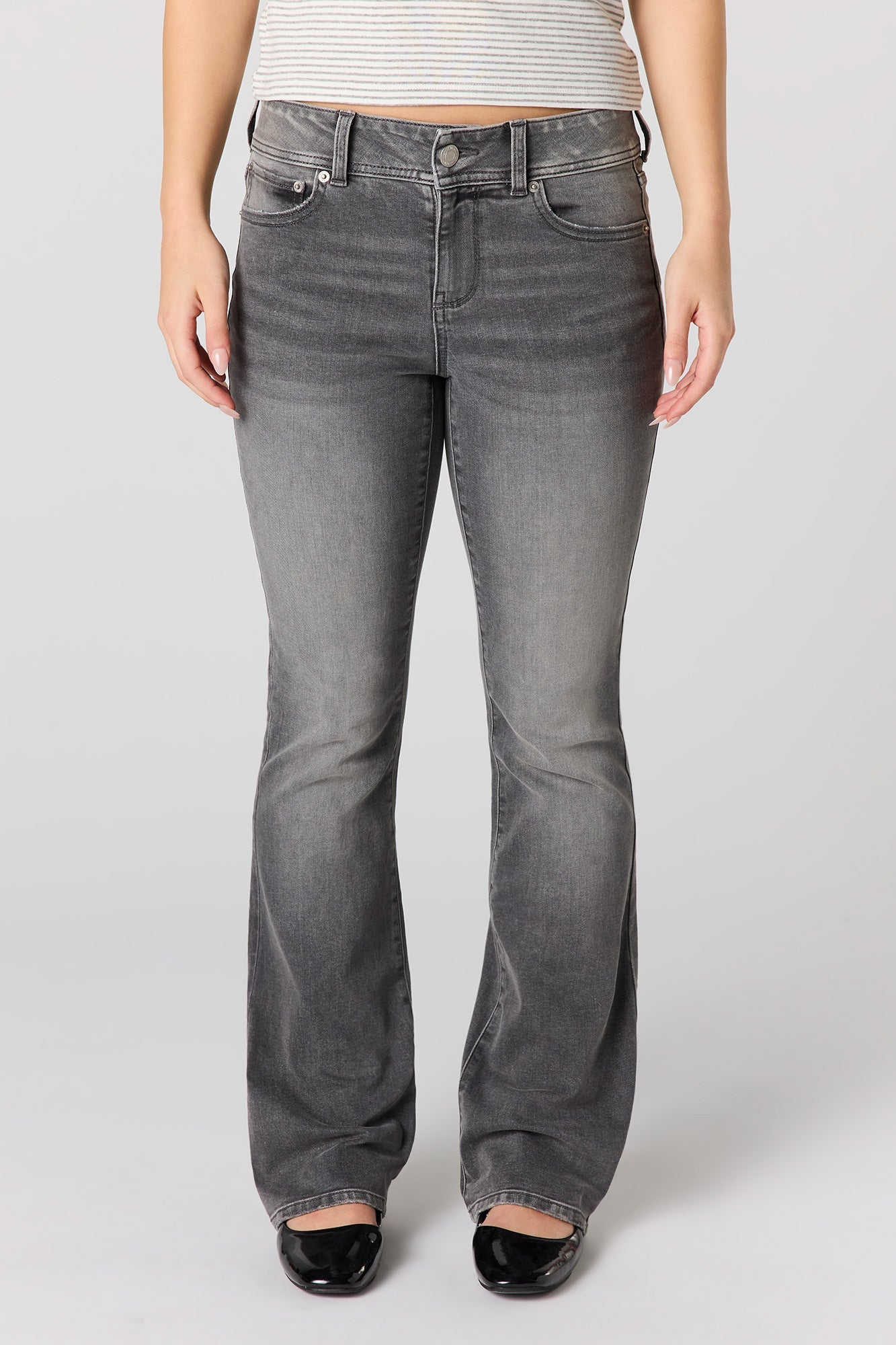 Low Rise Bootcut Grey Jean
