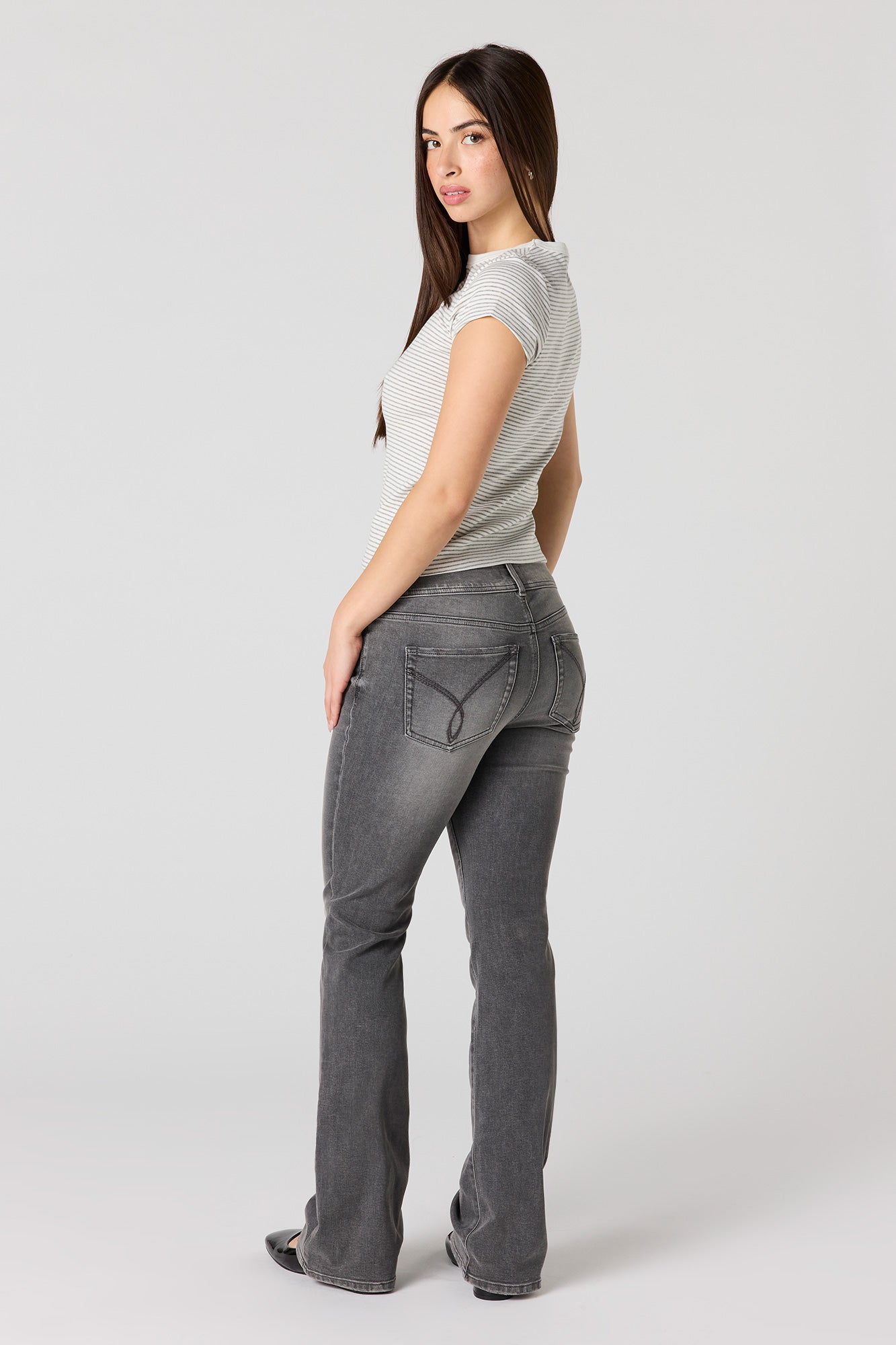 Low Rise Bootcut Grey Jean