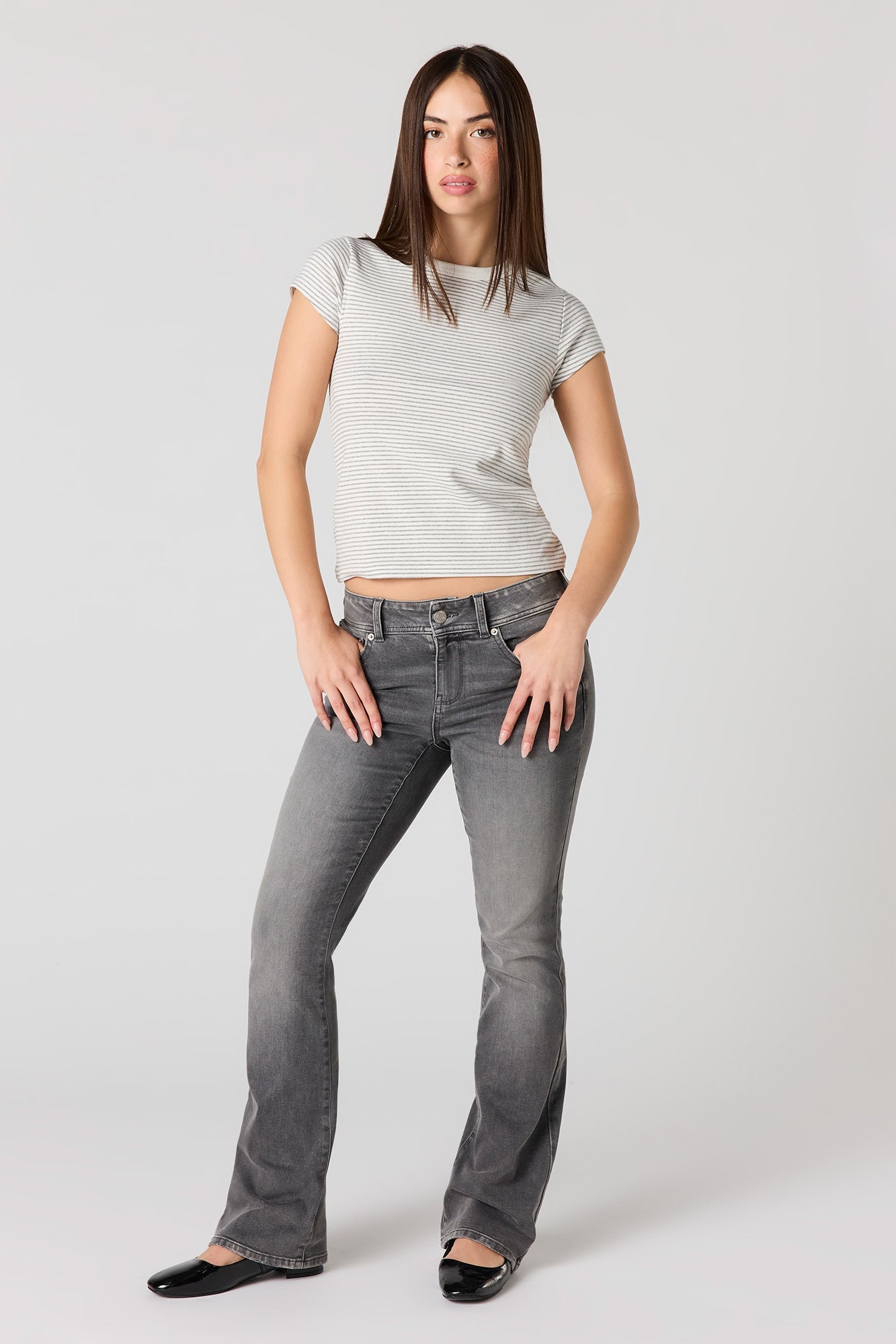 Low Rise Bootcut Grey Jean