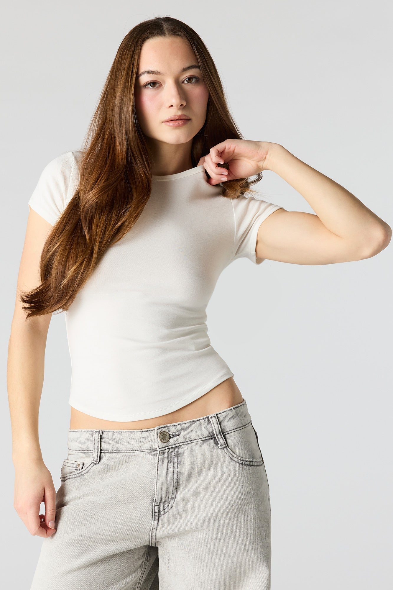 Curved Hem T-Shirt
