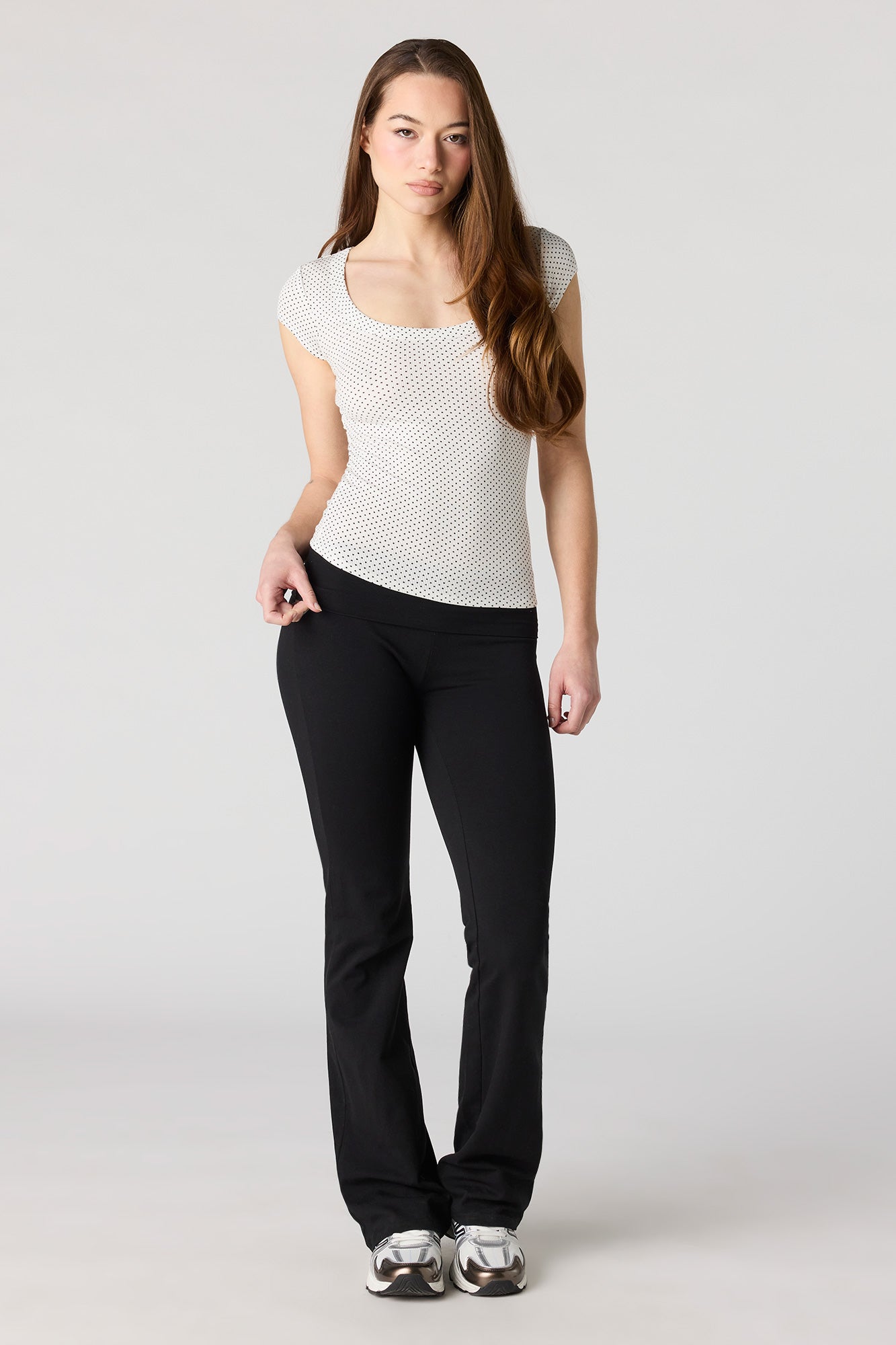 Ribbed Scoop Neck T-Shirt