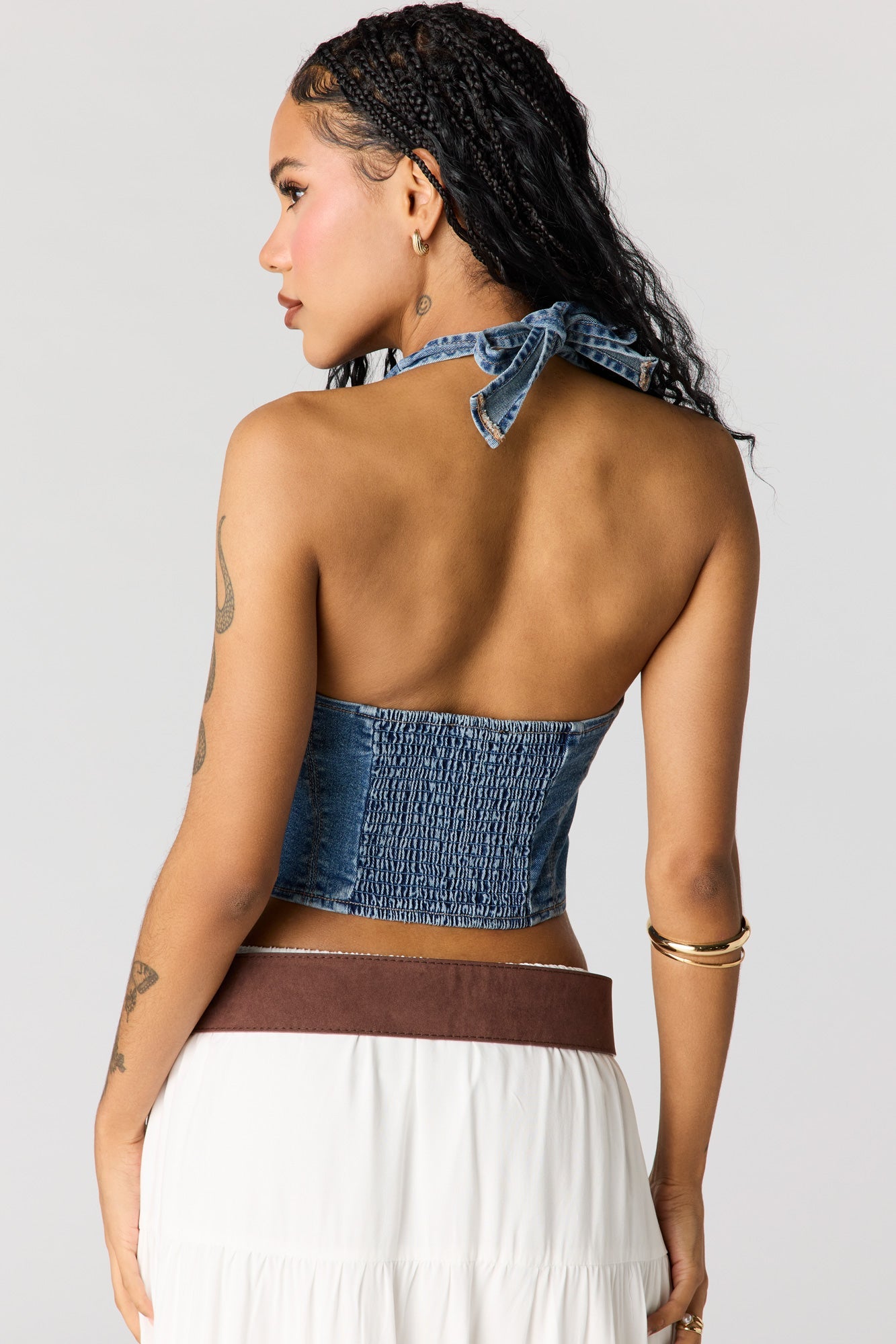 Denim Bustier Top
