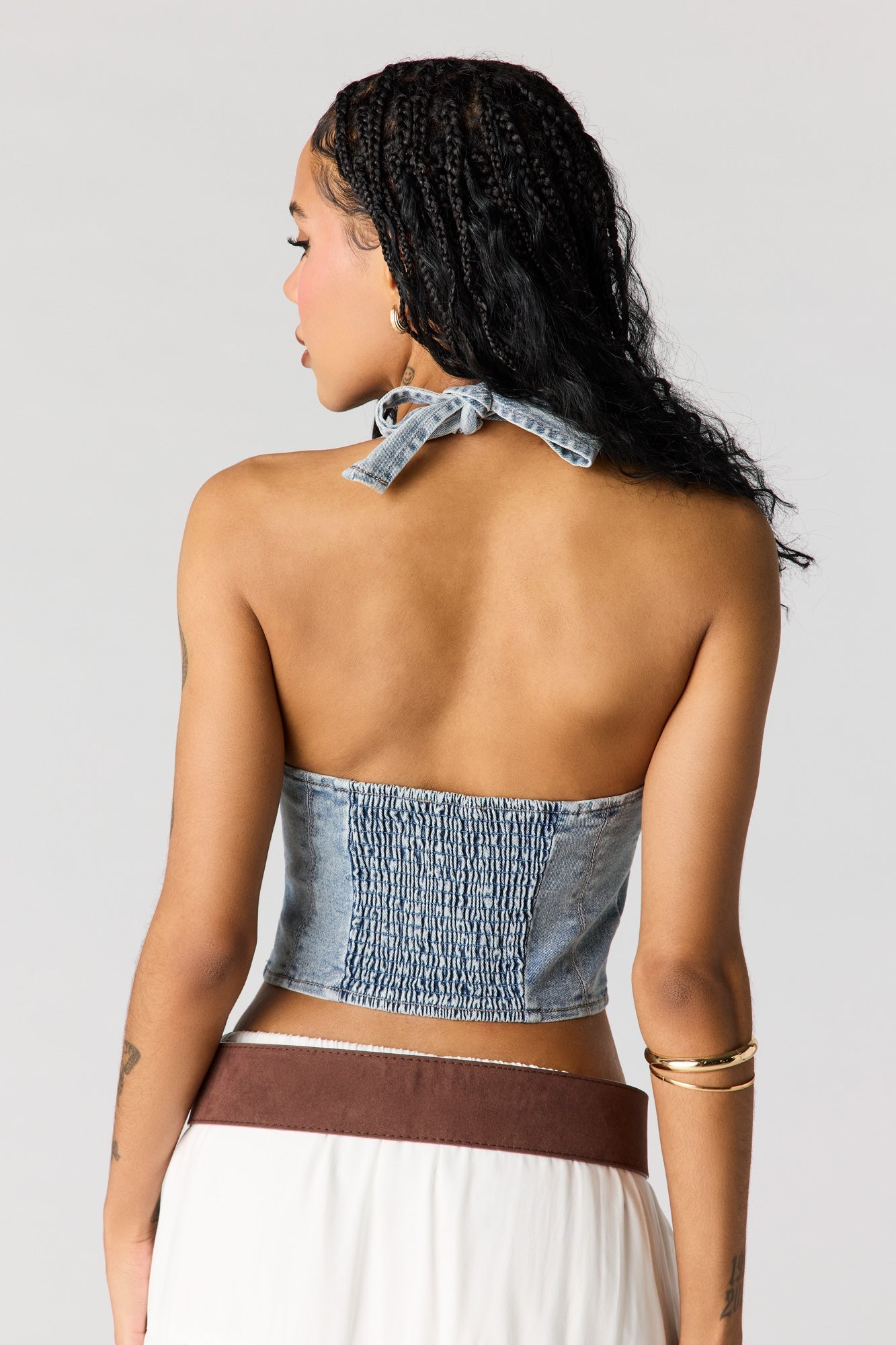 Denim Bustier Top