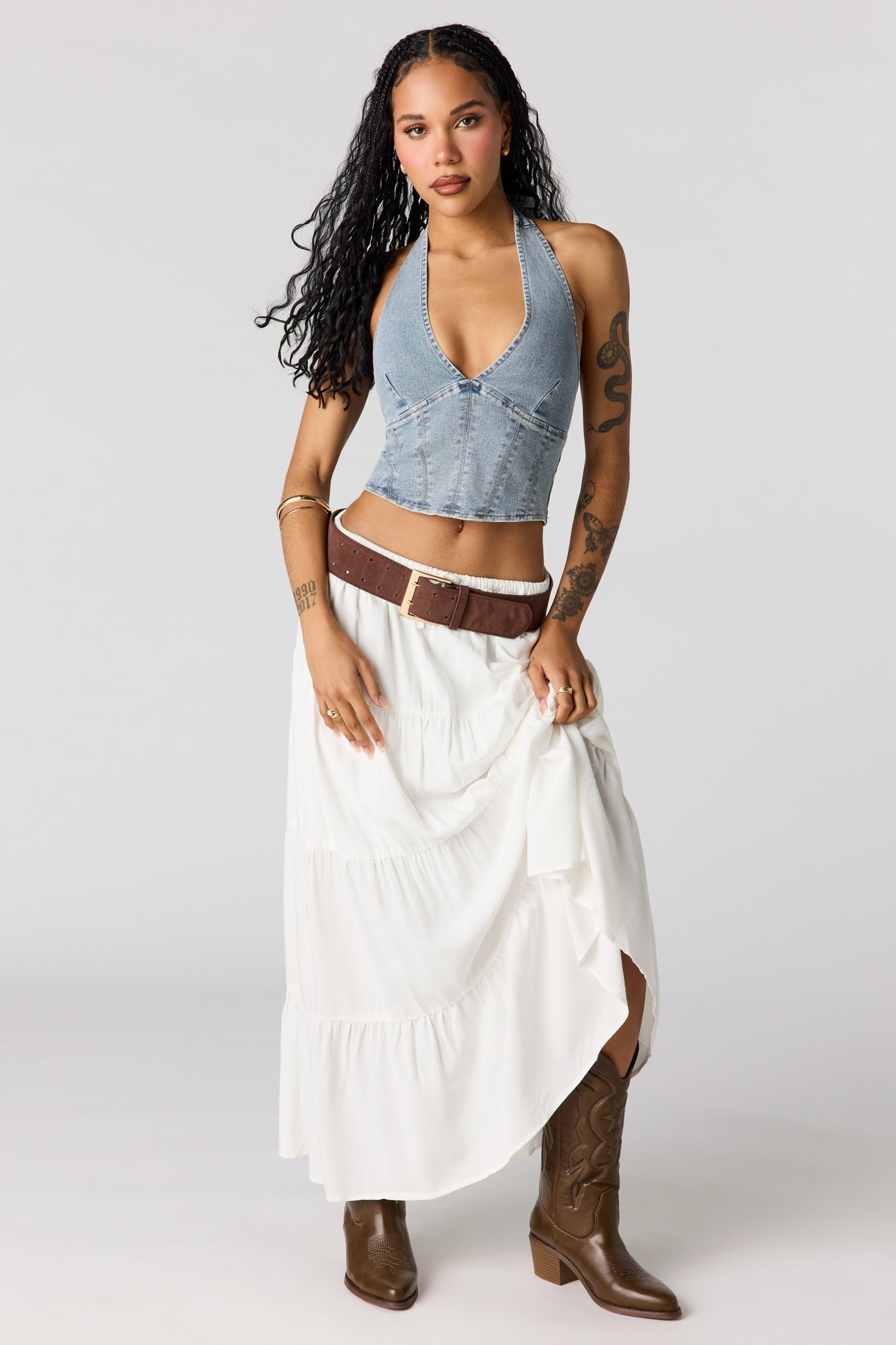 Denim Bustier Top