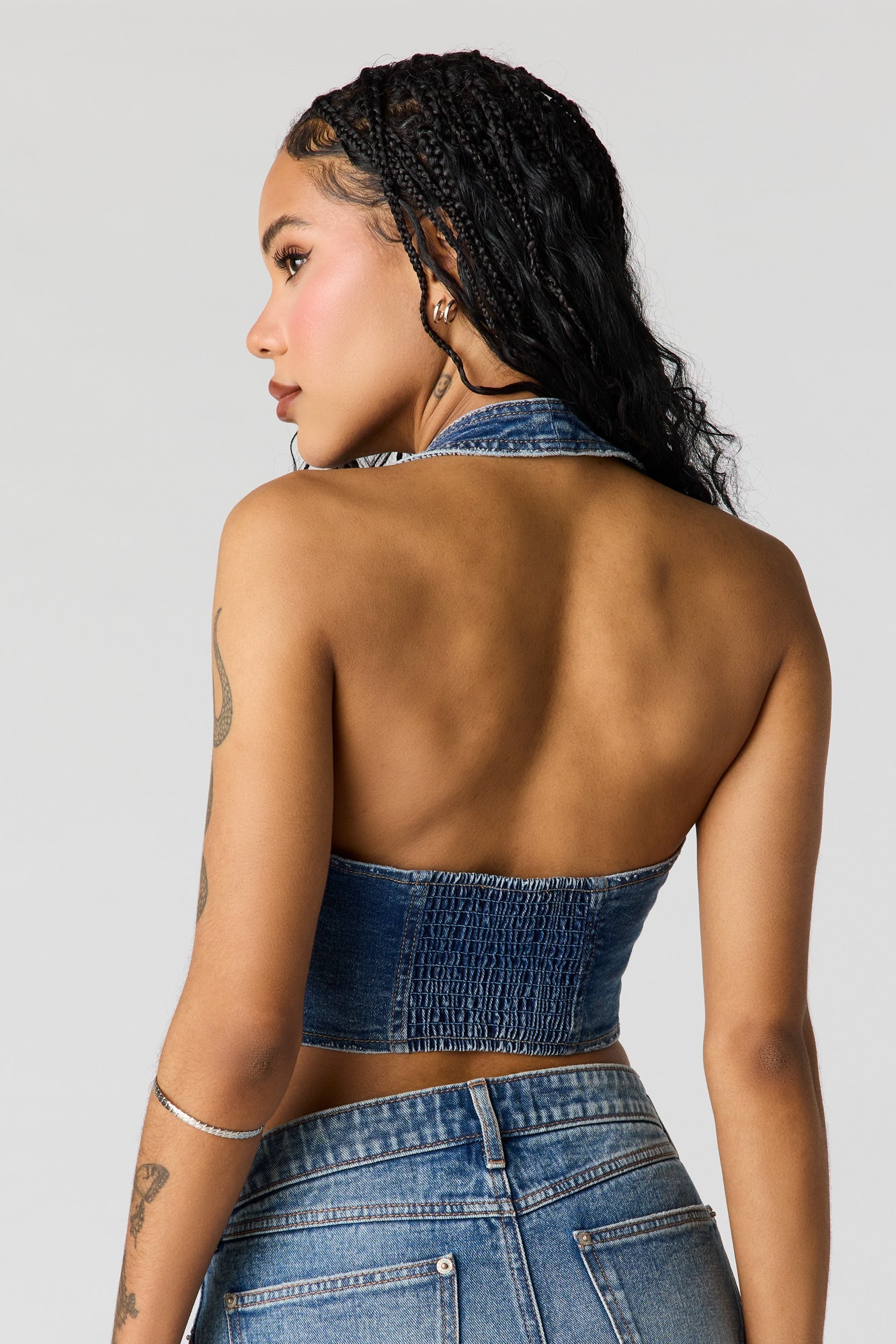 Button-Up Denim Vest