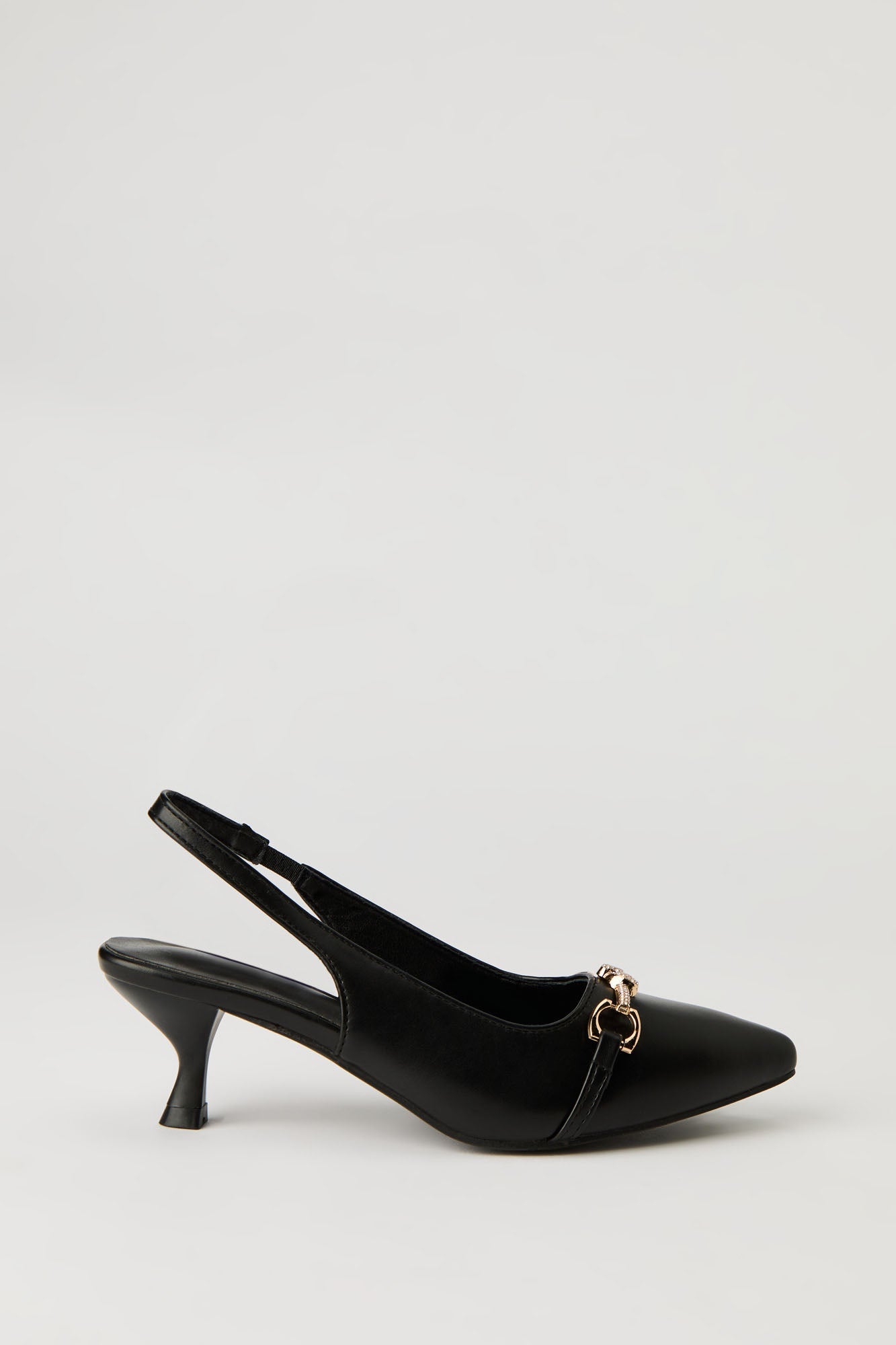 Rhinestone Knit Detail Kitten Heel