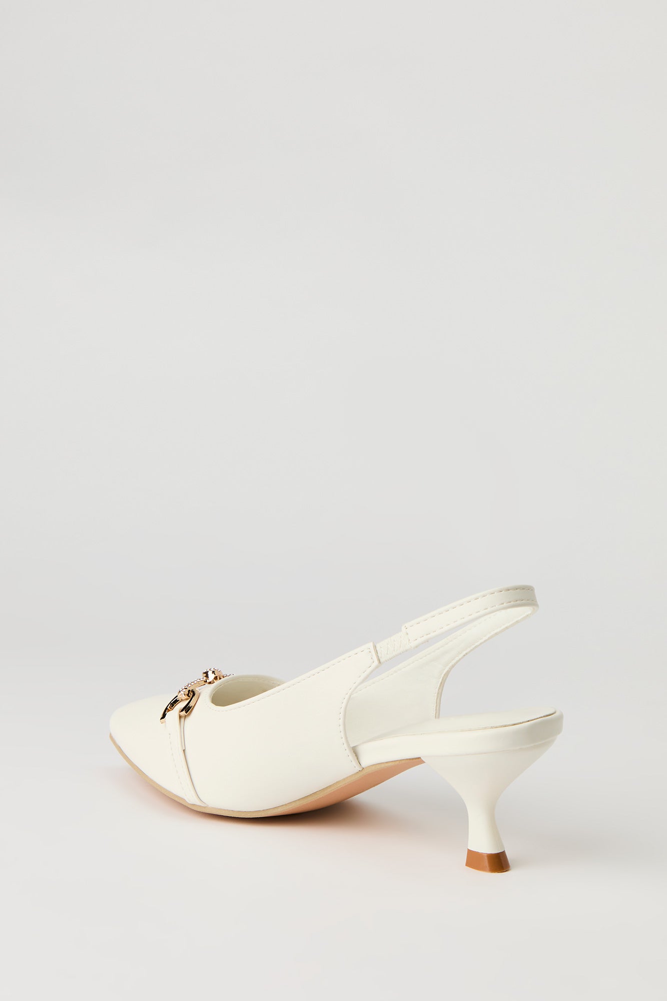 Rhinestone Knit Detail Kitten Heel