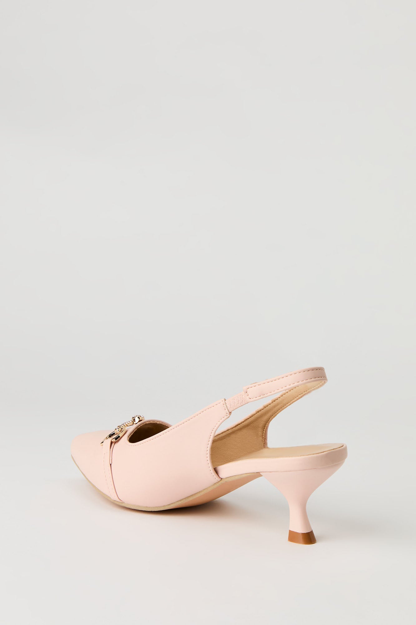 Rhinestone Knit Detail Kitten Heel