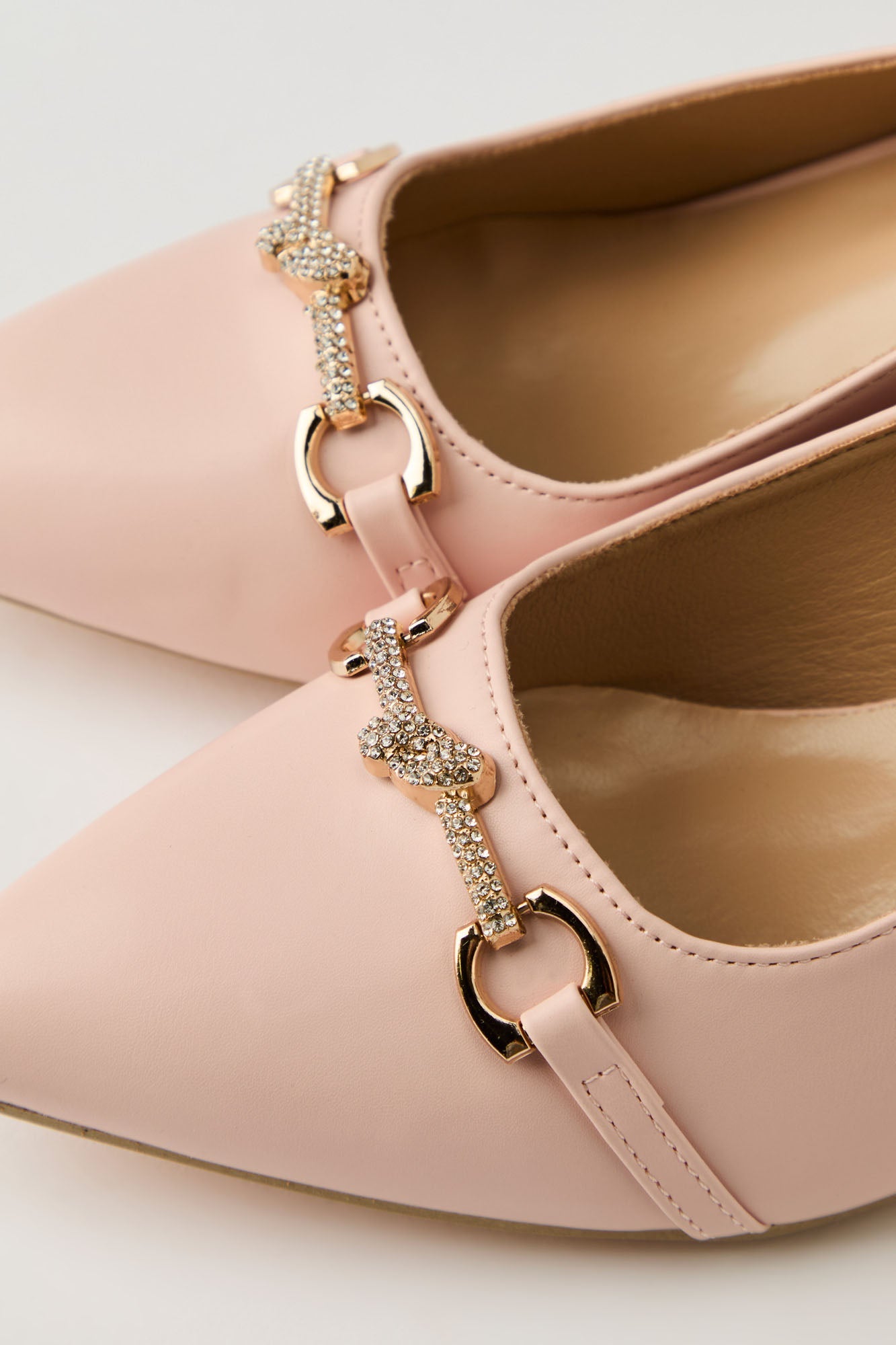 Rhinestone Knit Detail Kitten Heel