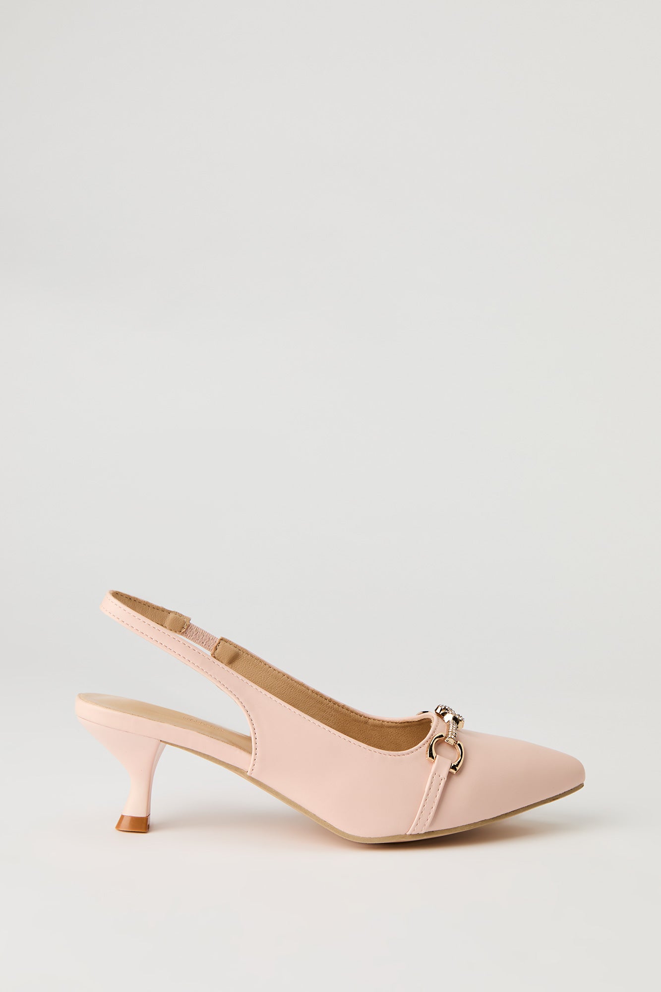 Rhinestone Knit Detail Kitten Heel