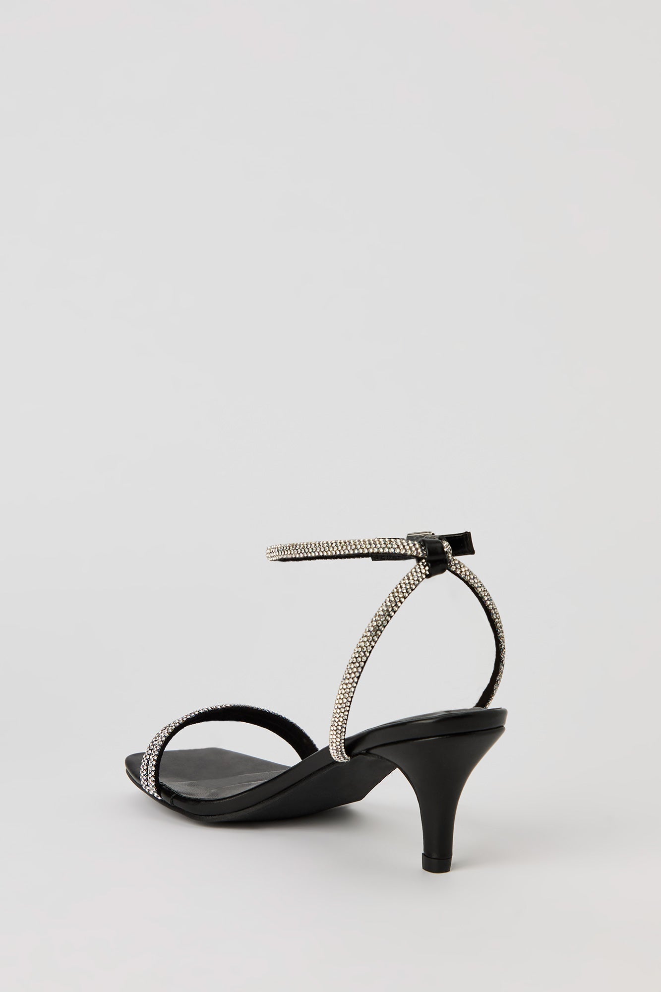 Rhinestone Strappy Kitten Heel