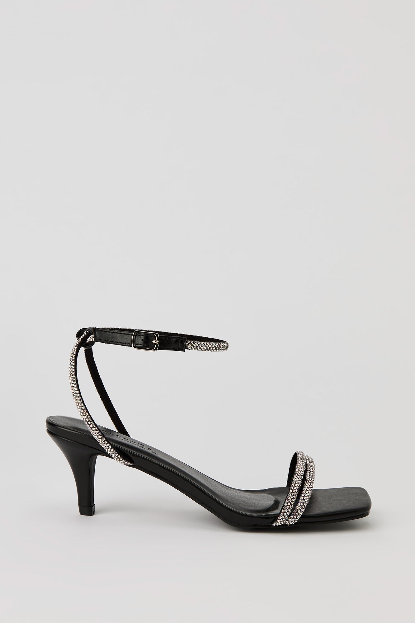 Rhinestone Strappy Kitten Heel