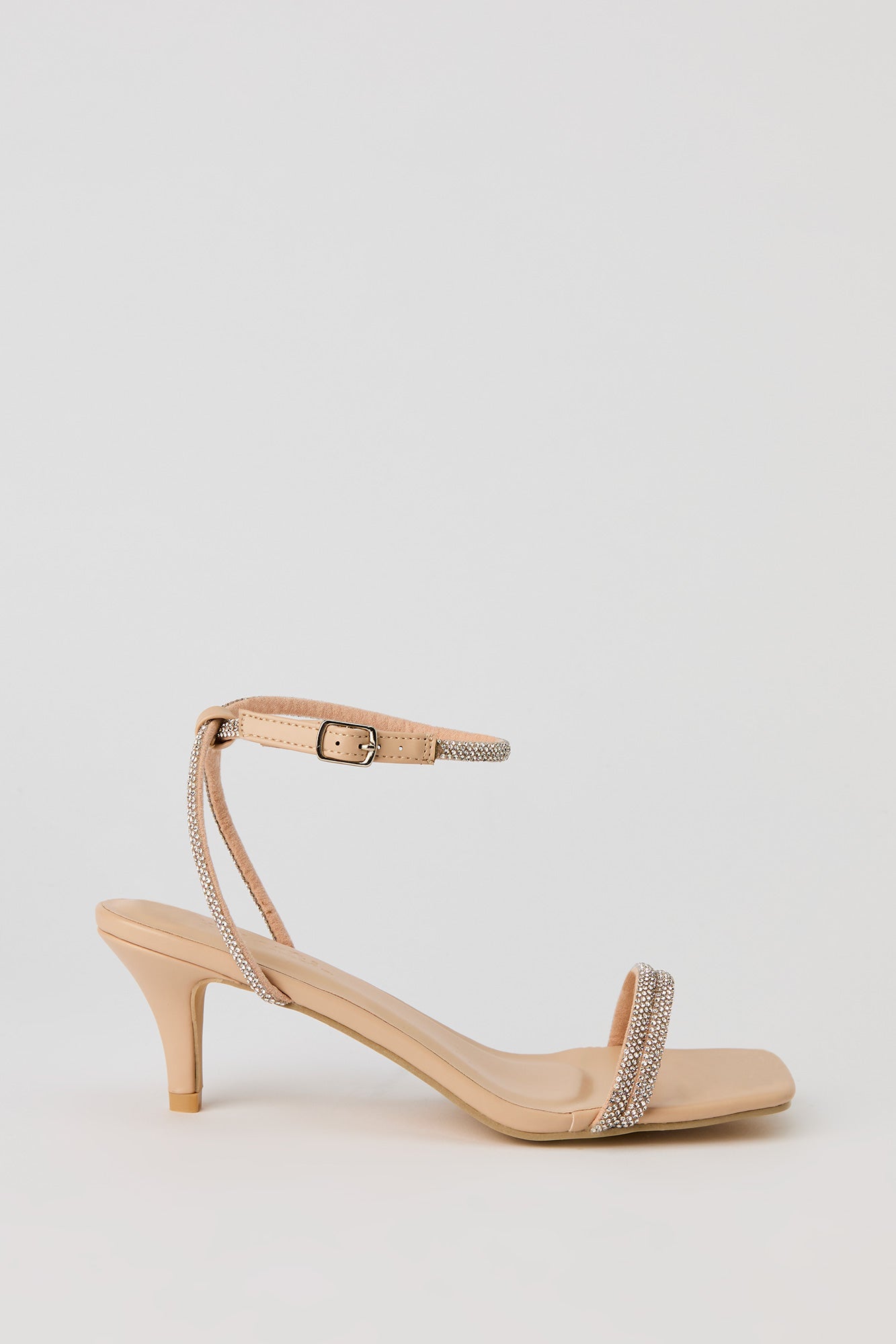 Rhinestone Strappy Kitten Heel