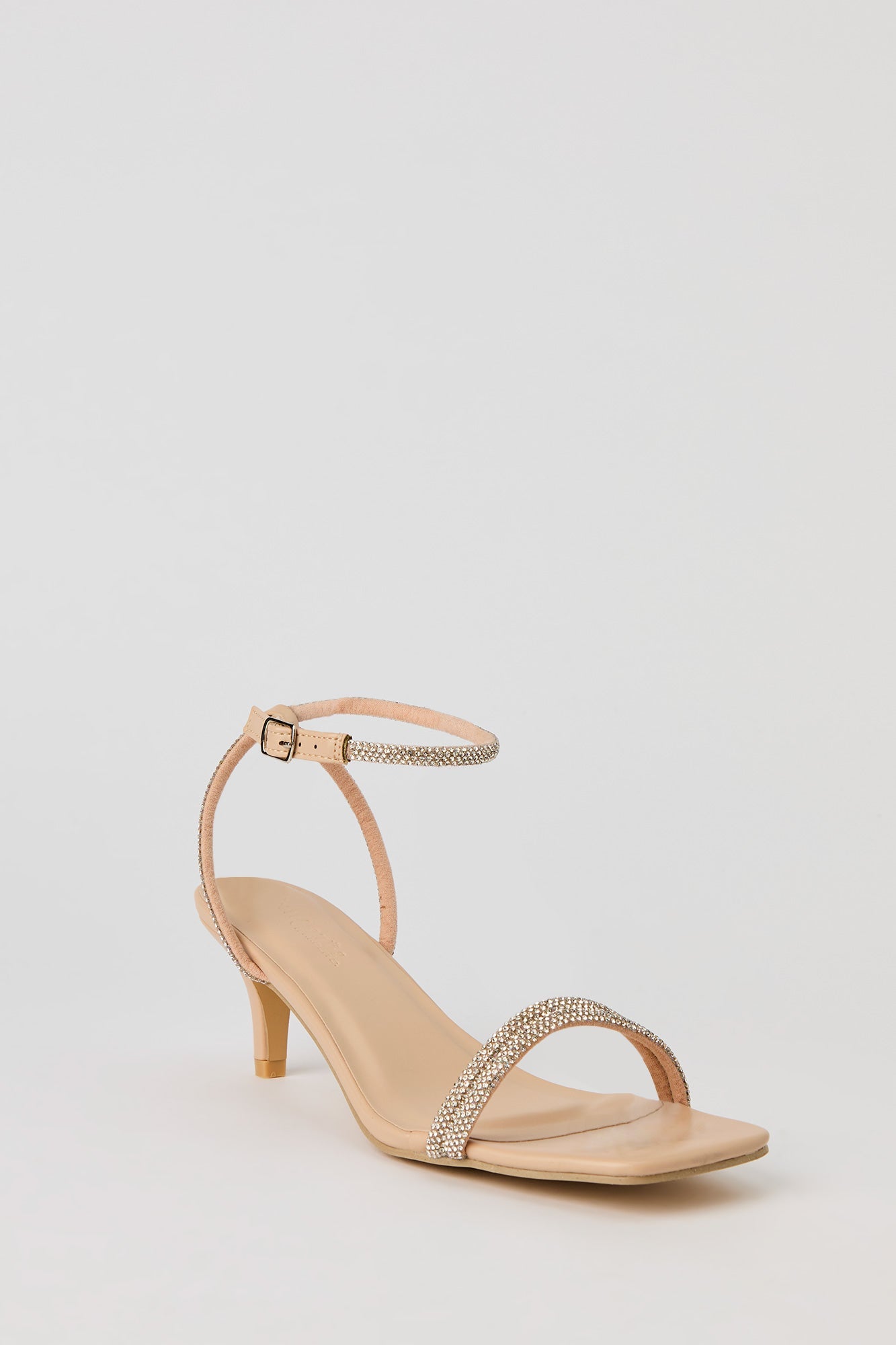 Rhinestone Strappy Kitten Heel