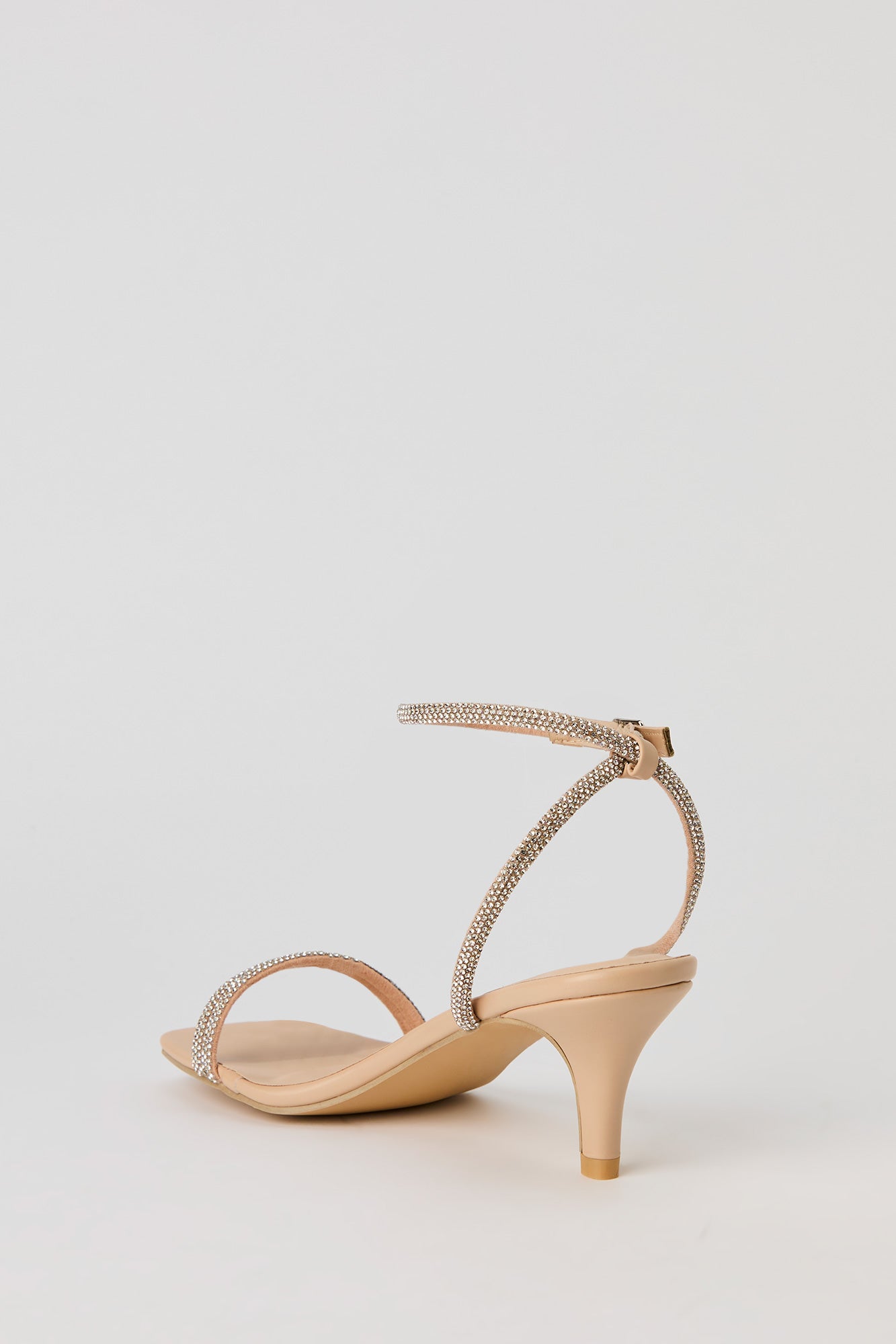 Rhinestone Strappy Kitten Heel