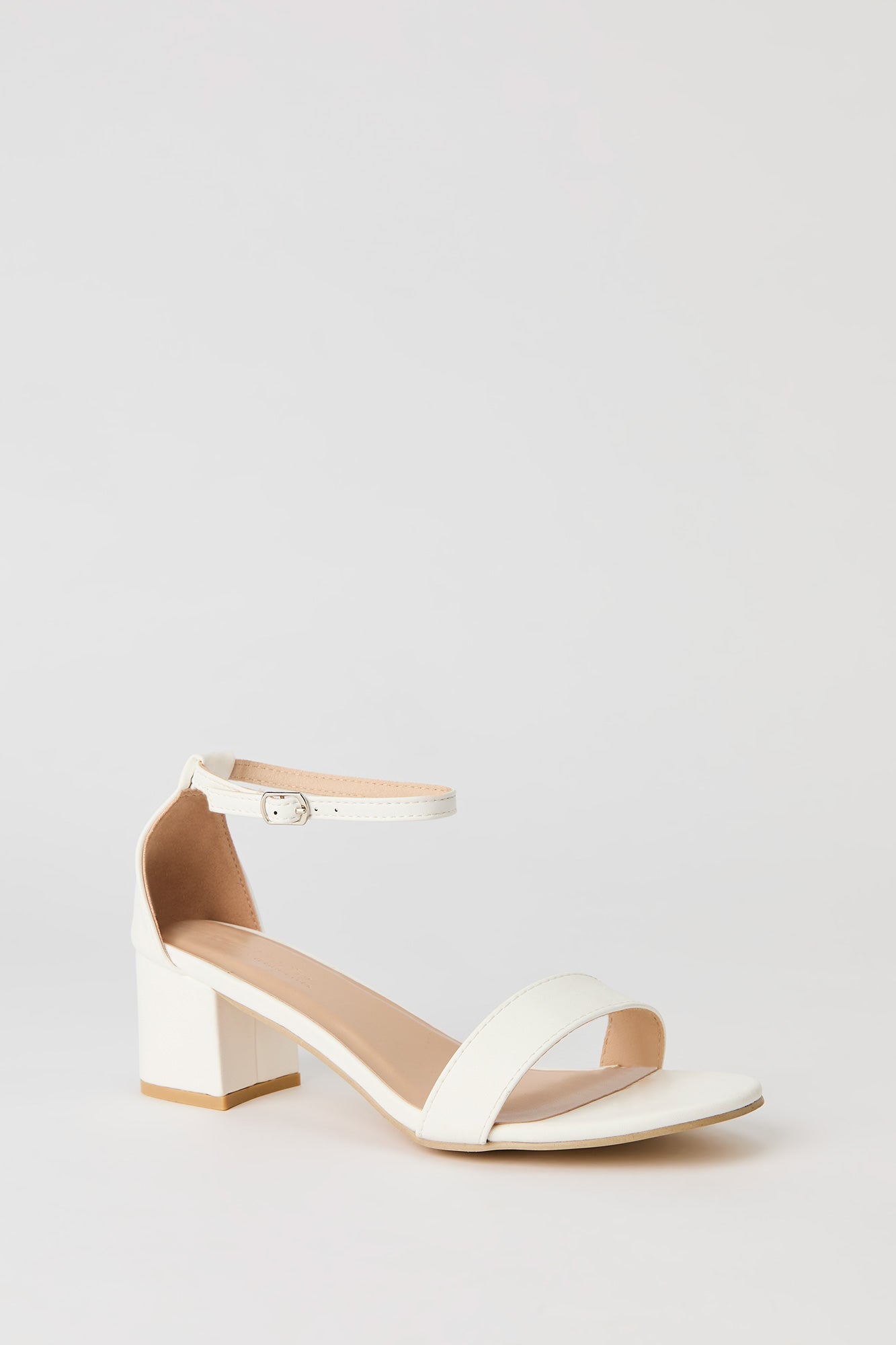 Faux Leather Ankle Strap Heel