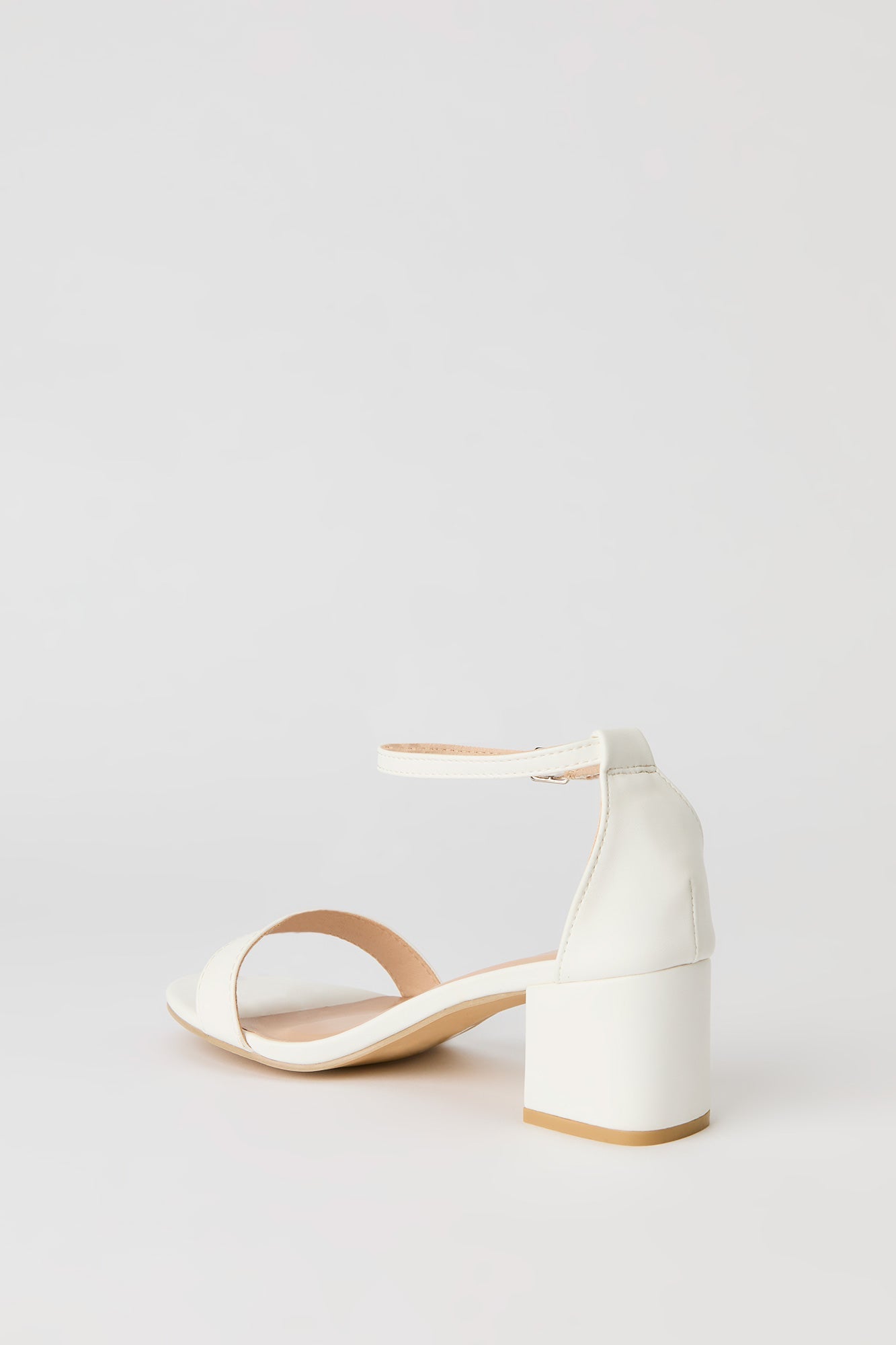 Faux Leather Ankle Strap Heel