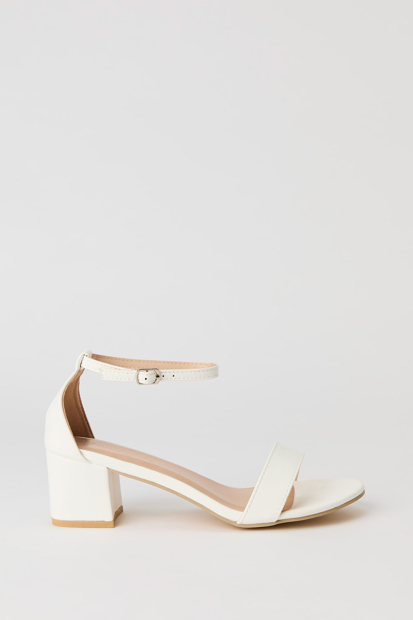 Faux Leather Ankle Strap Heel